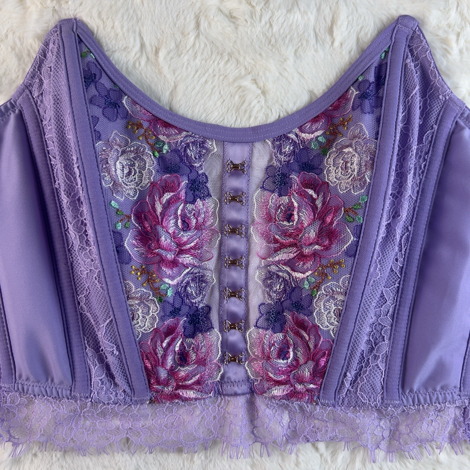 NWT Victoria’s Secret Dream Angels Floral Embroidered Strapless Corset Top M