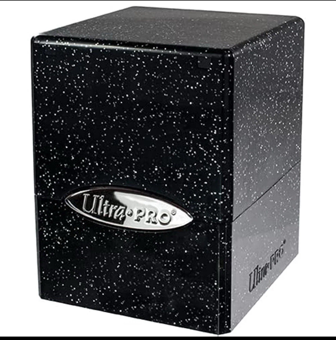 Ultra Pro - Satin Cube 100+ Card Deck Box (Glitter Black) - Protect Your Gaming