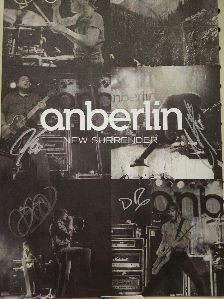 Anberlin 2008 Autographed New Surrender promo poster Flawless NEW old stock