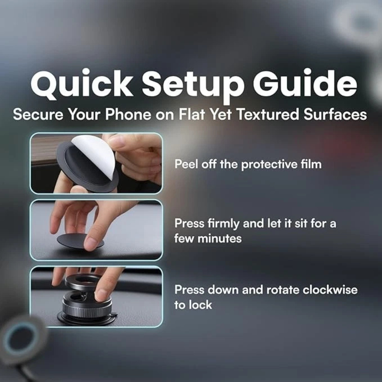 Vacuum Magnetic Phone Holder for Car – Zinc Alloy Suction Car Mount, Adjustable