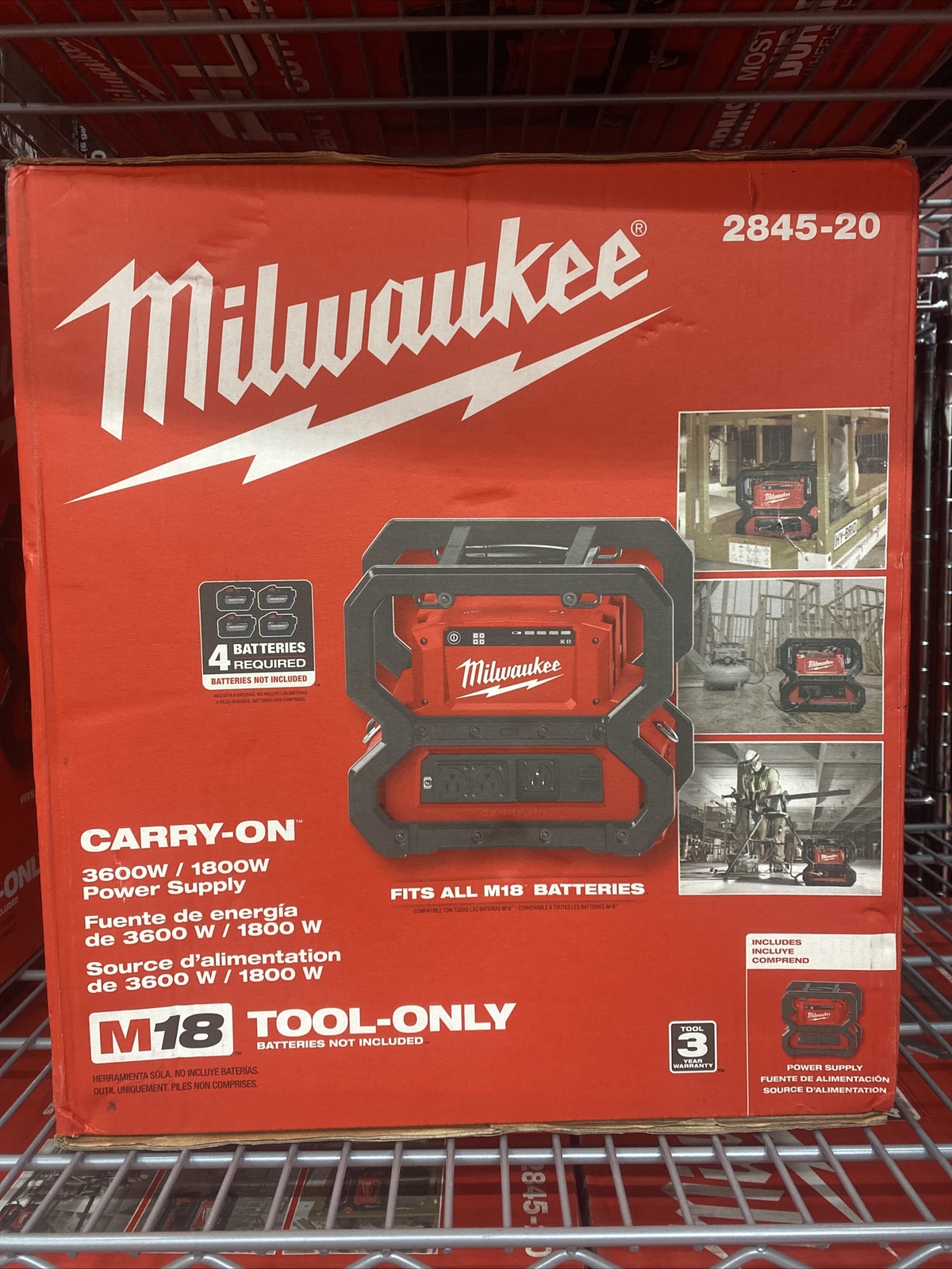 Milwaukee 2845-20 M18 CARRY-ON 3600W/1800W Power Supply