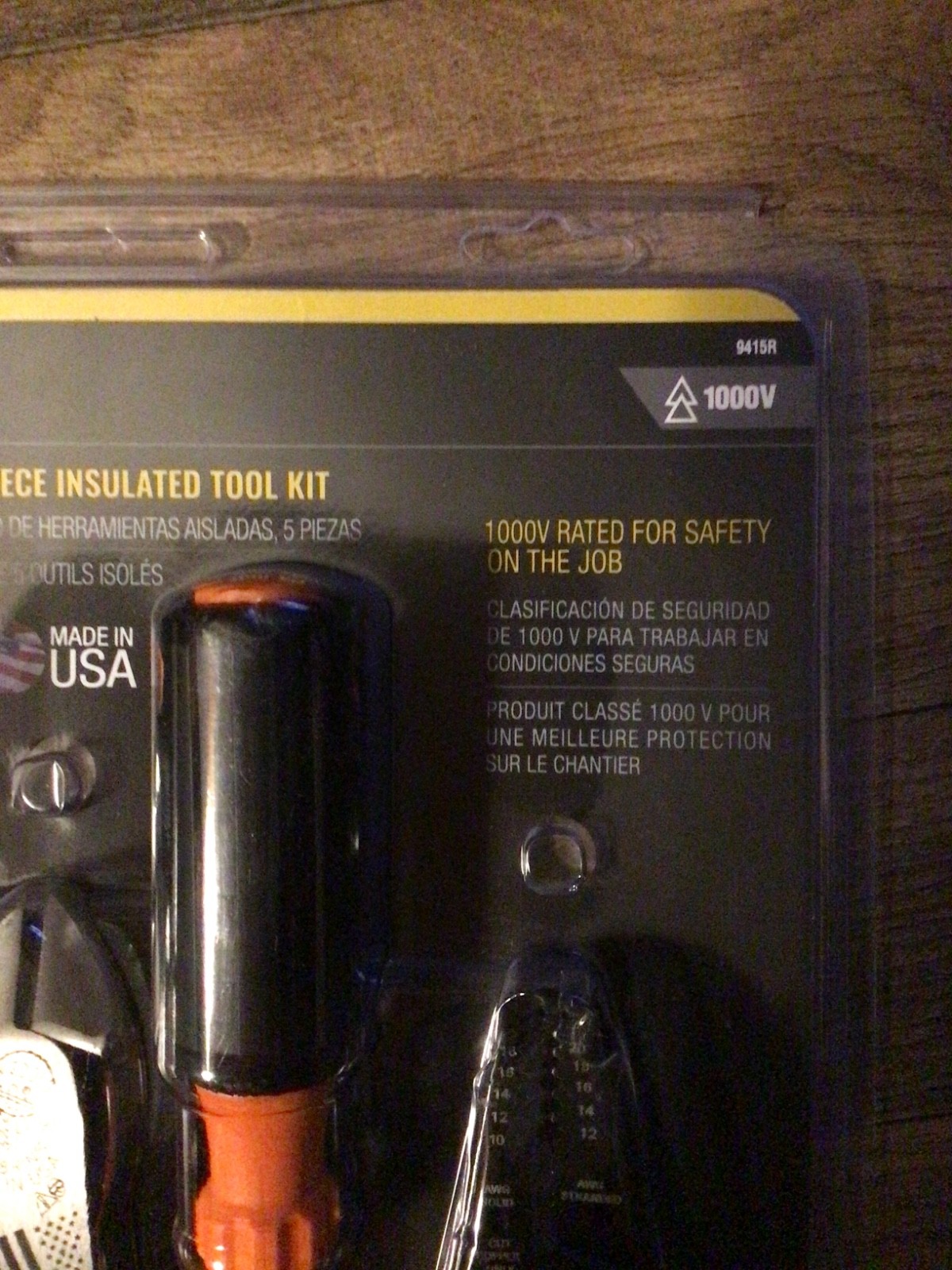 New Klein Electrical Tools 1000V 5-Piece Insulated Tool Kit Safety Rated 9415R