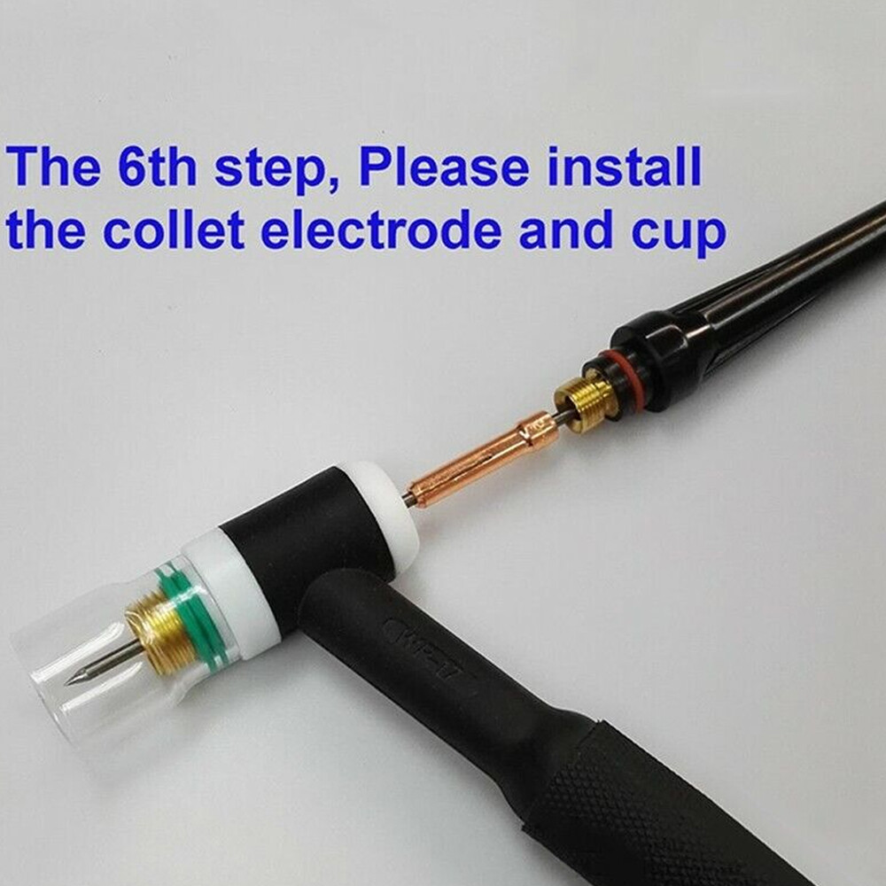 TIG Welding Torch,3/32 Gas Lens #12 Pyrex Cup 2.4mm Collet Kit for WP-17,18,26