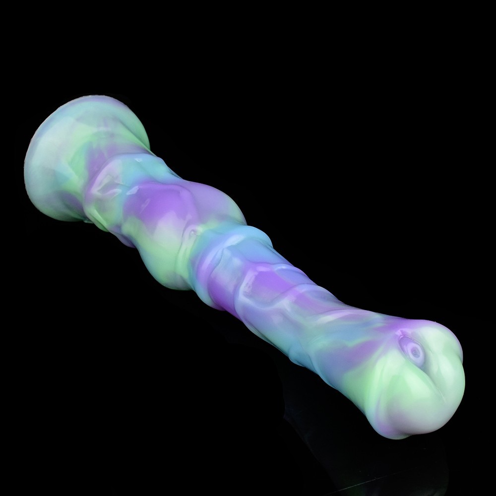 9.8" Slim Fantasy Monster Dildo Soft Silicone Suction Cup G-spot Long Anal Toy