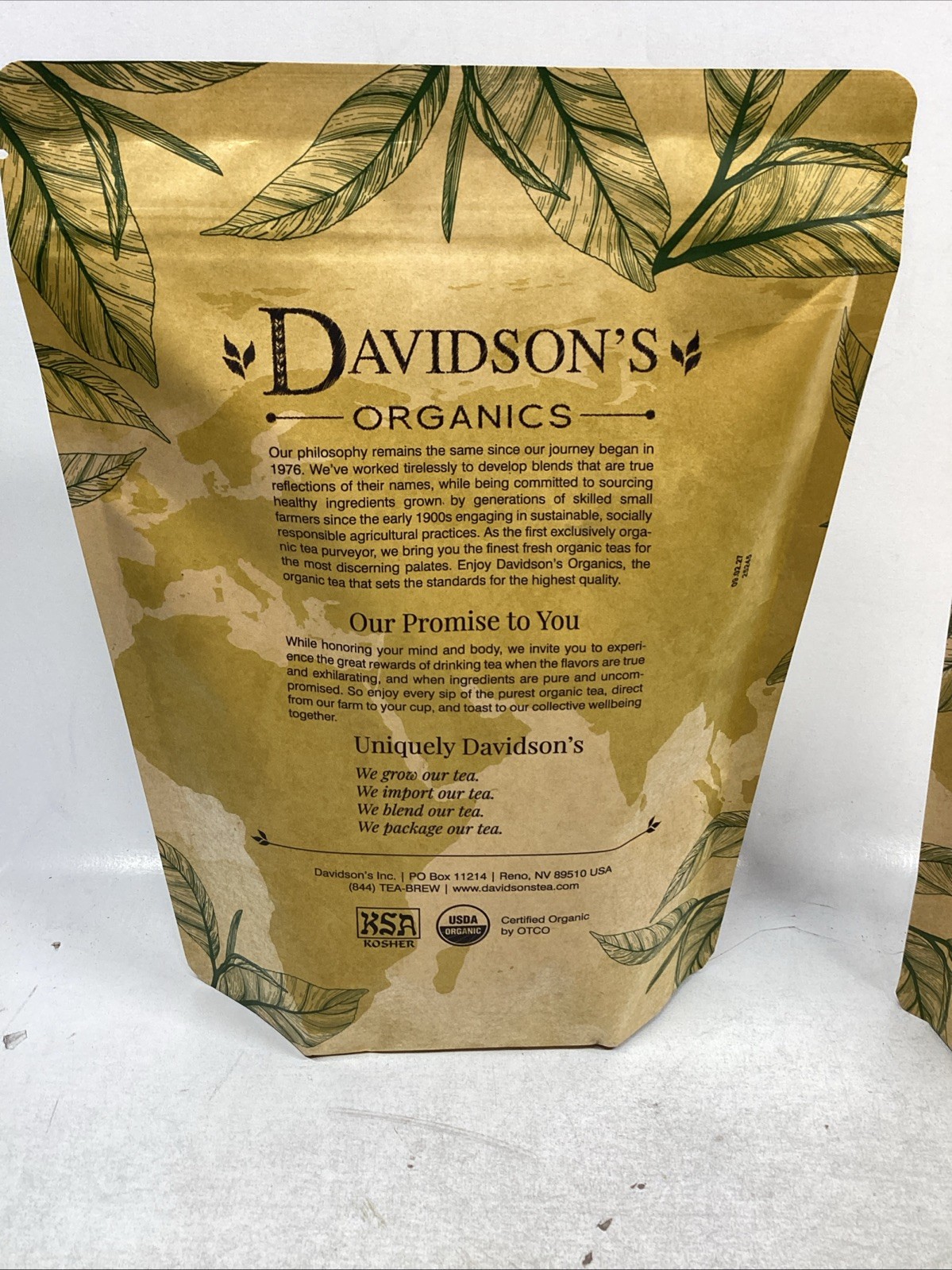Lot of 2 Davidson's Organic Loose Leaf Tea 16oz Bag, Earl Gray exp 09/02/2027