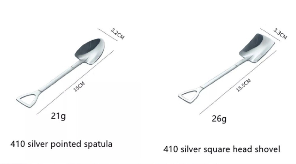 6 Pcs Stainless Steel Shovel Teaspoon Ice Cream Coffee Watermelon Dessert Spoon