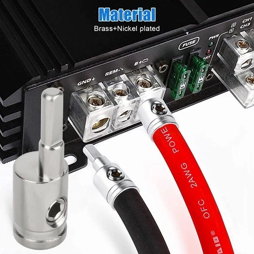 4PCS Car Audio Power/Ground 4 Gauge to 8 Gauge Amp Input Reducers Wire