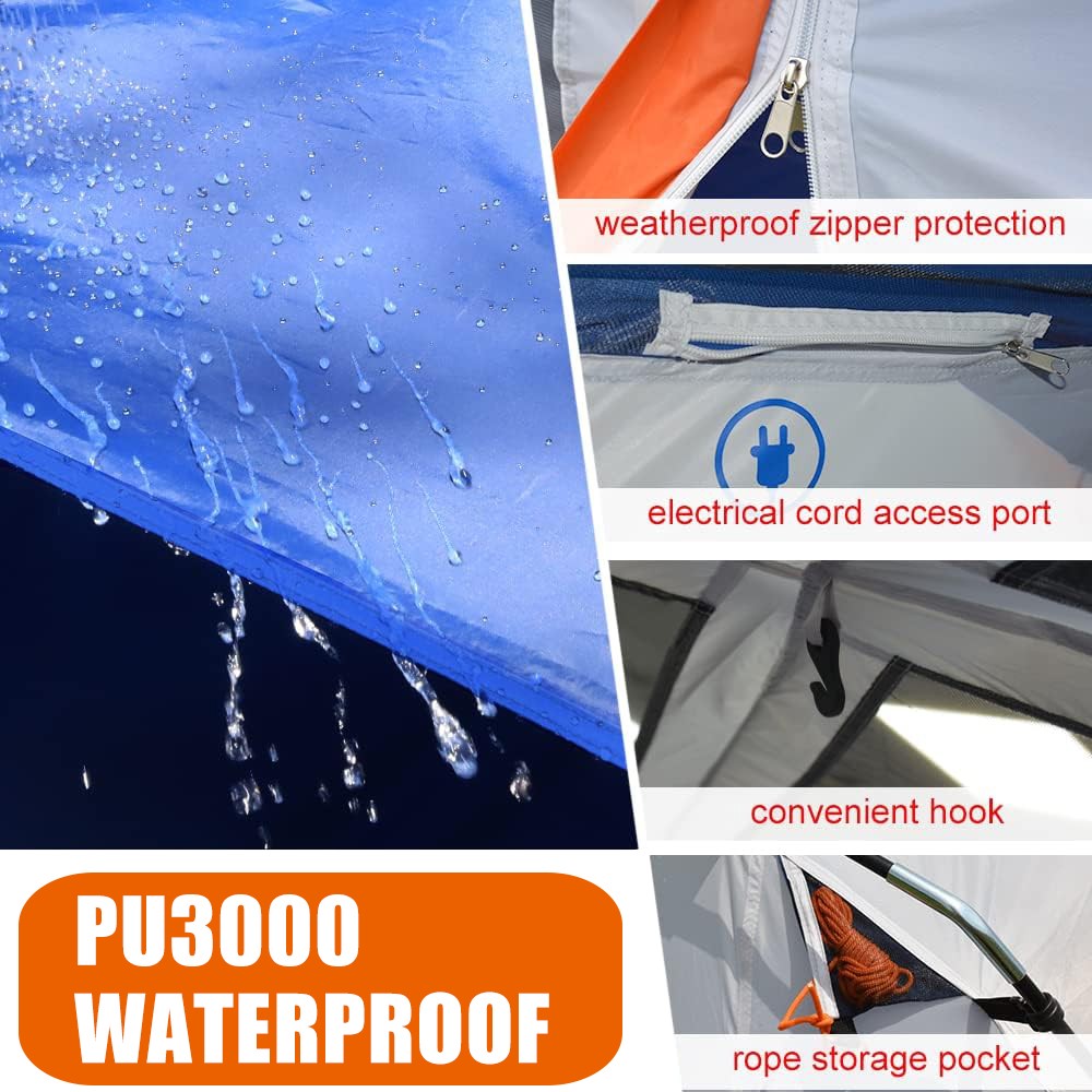 8-10 Person Portable Camping Tent Waterproof Family Shelter w/ Removable Rainfly