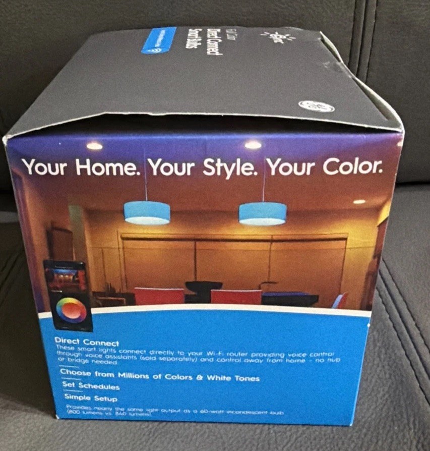 GE CYNC Full Color Direct Connect Smart Bulbs LED A19 Bulbs Google Alexa New!!