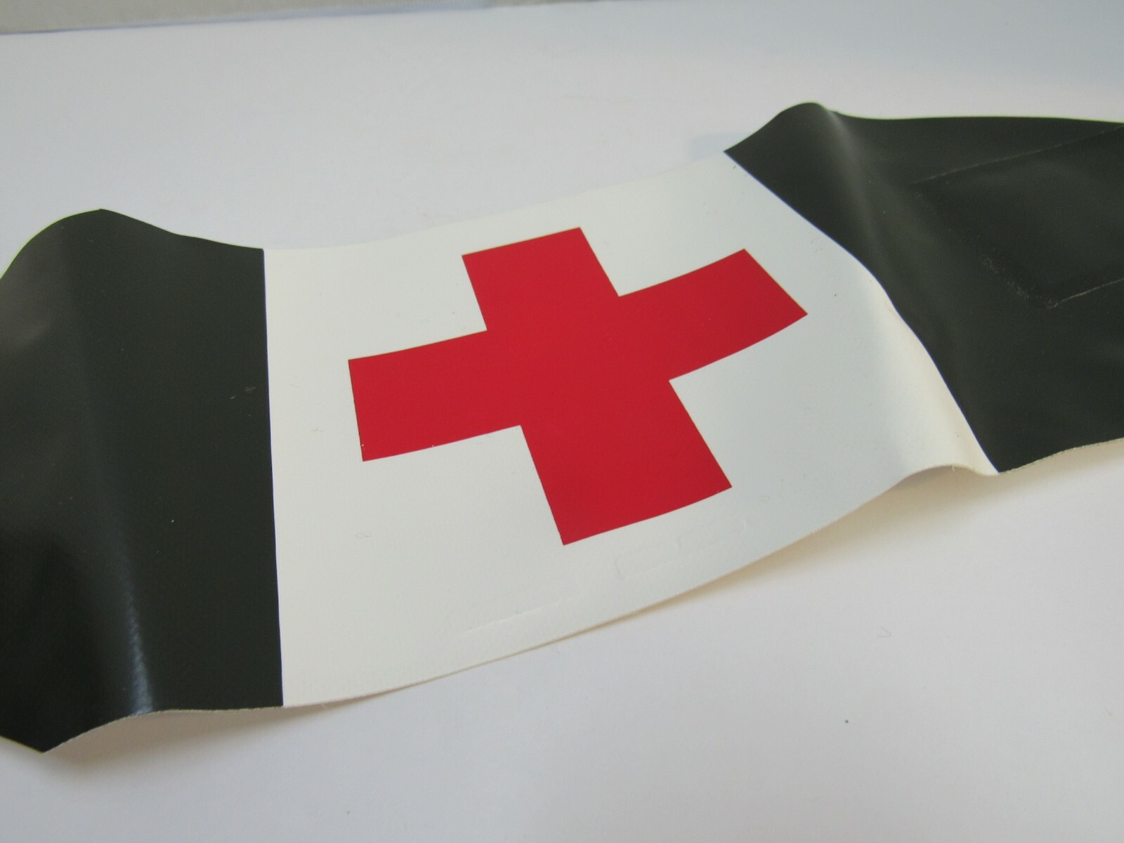 Vintage Swedish Red Cross Armband Medic First Aid OD White Reversible NOS Sweden
