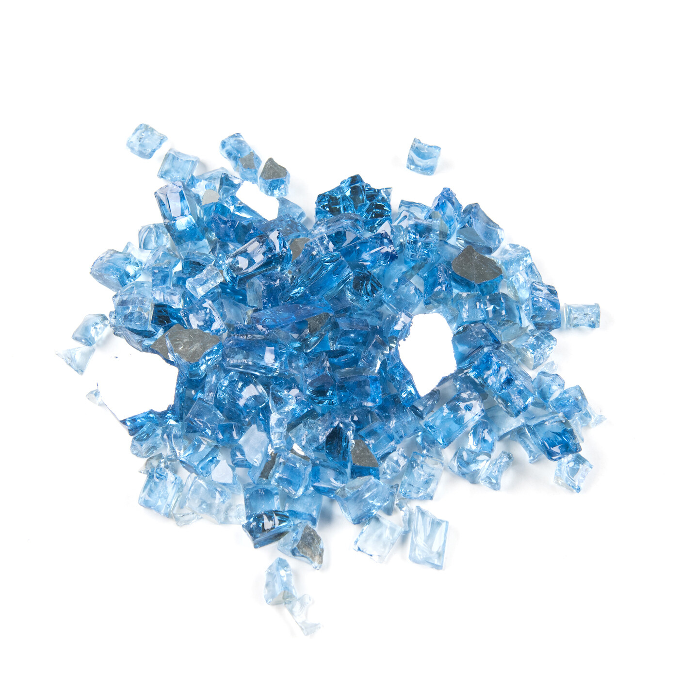 VIVID Pacific Blue Reflective Fireglass 1/2" Inch Fireplace / Fire Pit Glass