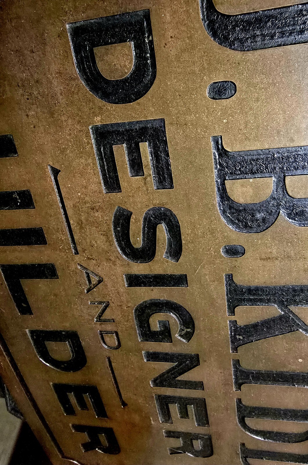 Lexington Ky 1920'S American Contractor J B Kidd Brass Advertising Sign