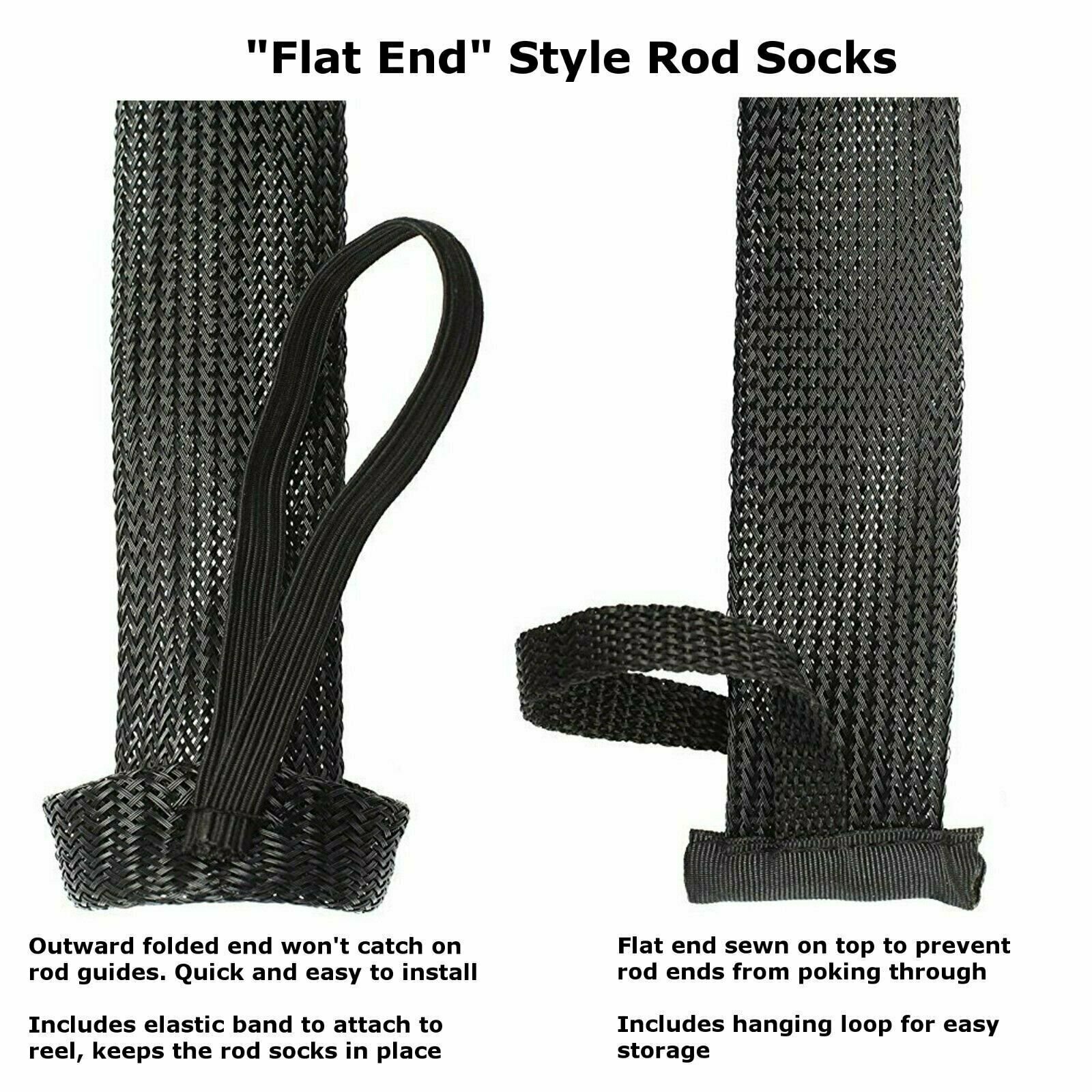 Reaction Tackle Fishing Rod Cover/ Rod Sleeve/ Rod Sock (2-Pack) Blue-Gray