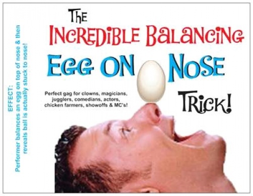 BALANCING EGG ON NOSE Balance Magic Trick Stunt Clown Kid Show Gag Joke Prank