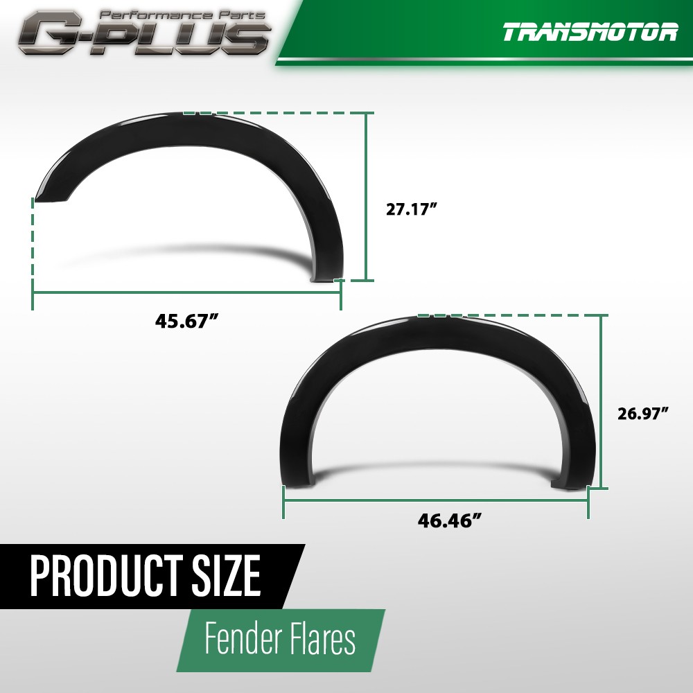 Fit 2011-2016 Ford F-250 / 350 Factory Style Smooth Black Fender Flares Set of 4