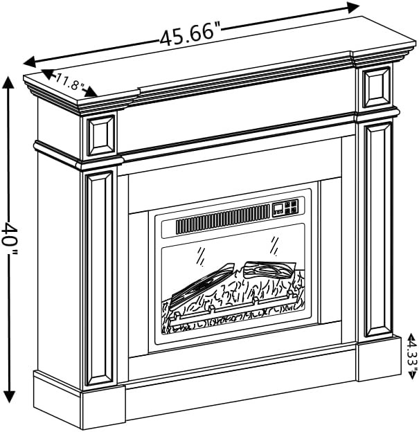 46in Electric Fireplace Heater Freestanding TV Stand Remote&Timer 3DFlame Cherry