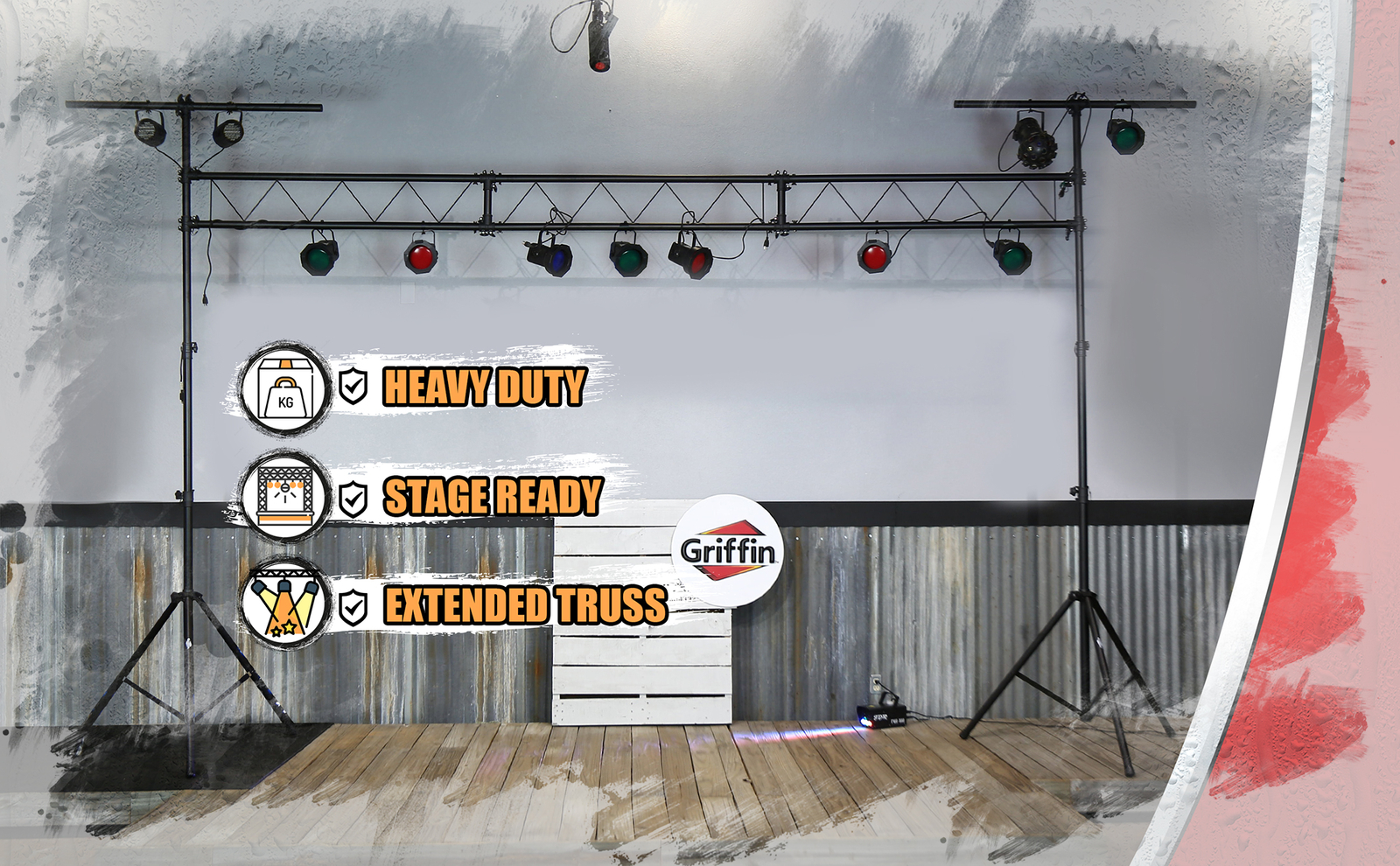 Light Truss Stand System - Trussing DJ Booth Kit Lighting Stage PA Speaker T-Bar