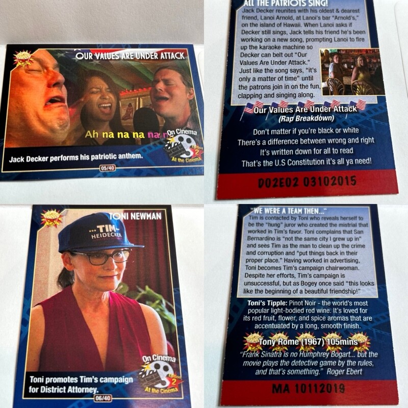 On Cinema at the Cinema Second Edition 2 Trading Cards You Pick 'Em