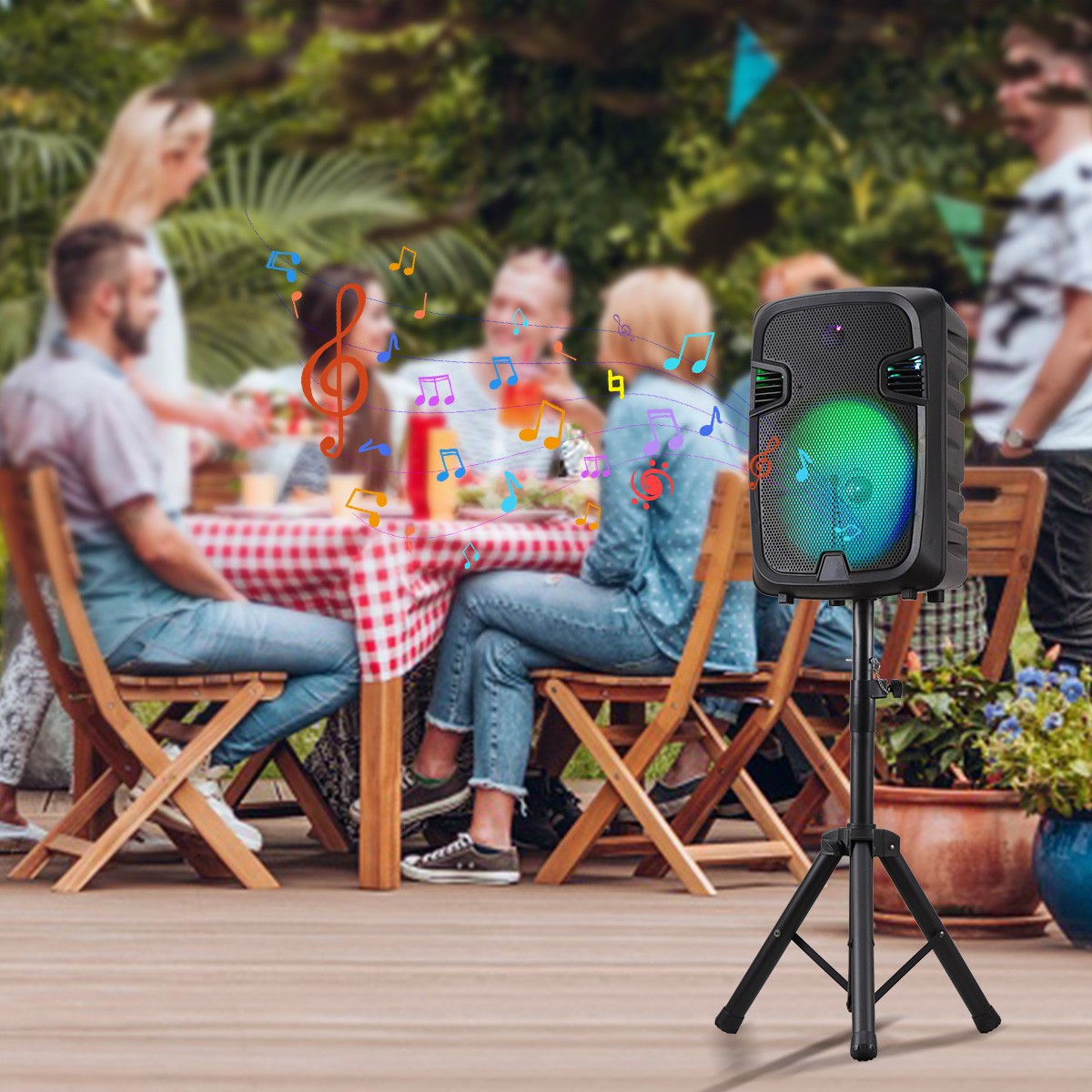 12'' 10000W Loud Large Party Speaker Bluetooth Heavy Bass Sound Party & Micphone