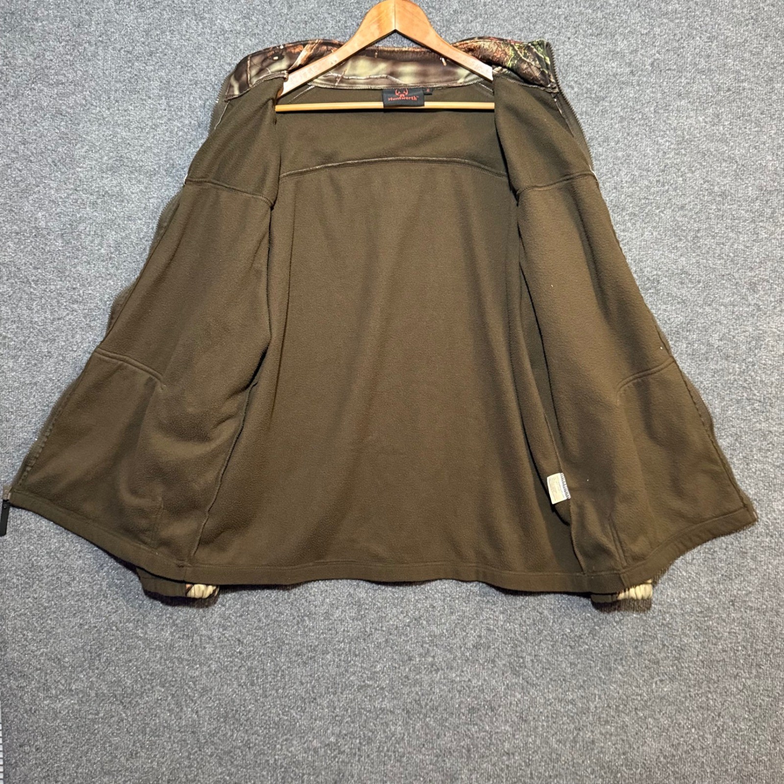 Huntworth Jacket Mens Extra Large Camo Fleece Outdoor Hunting Full Zip