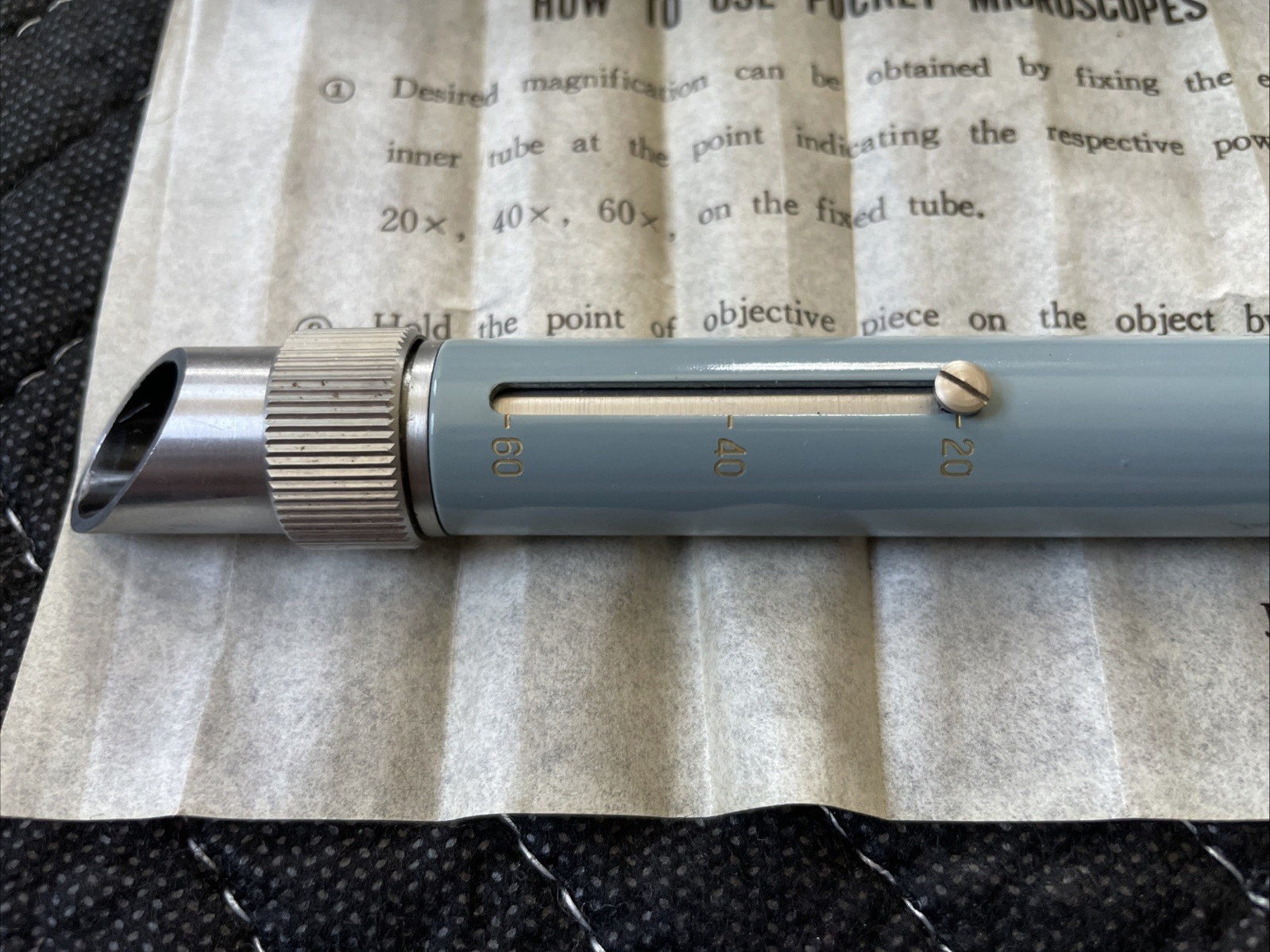 Vintage Selsi #292 20x - 60x Pocket Microscope Scientific Instrument W/Box Japan