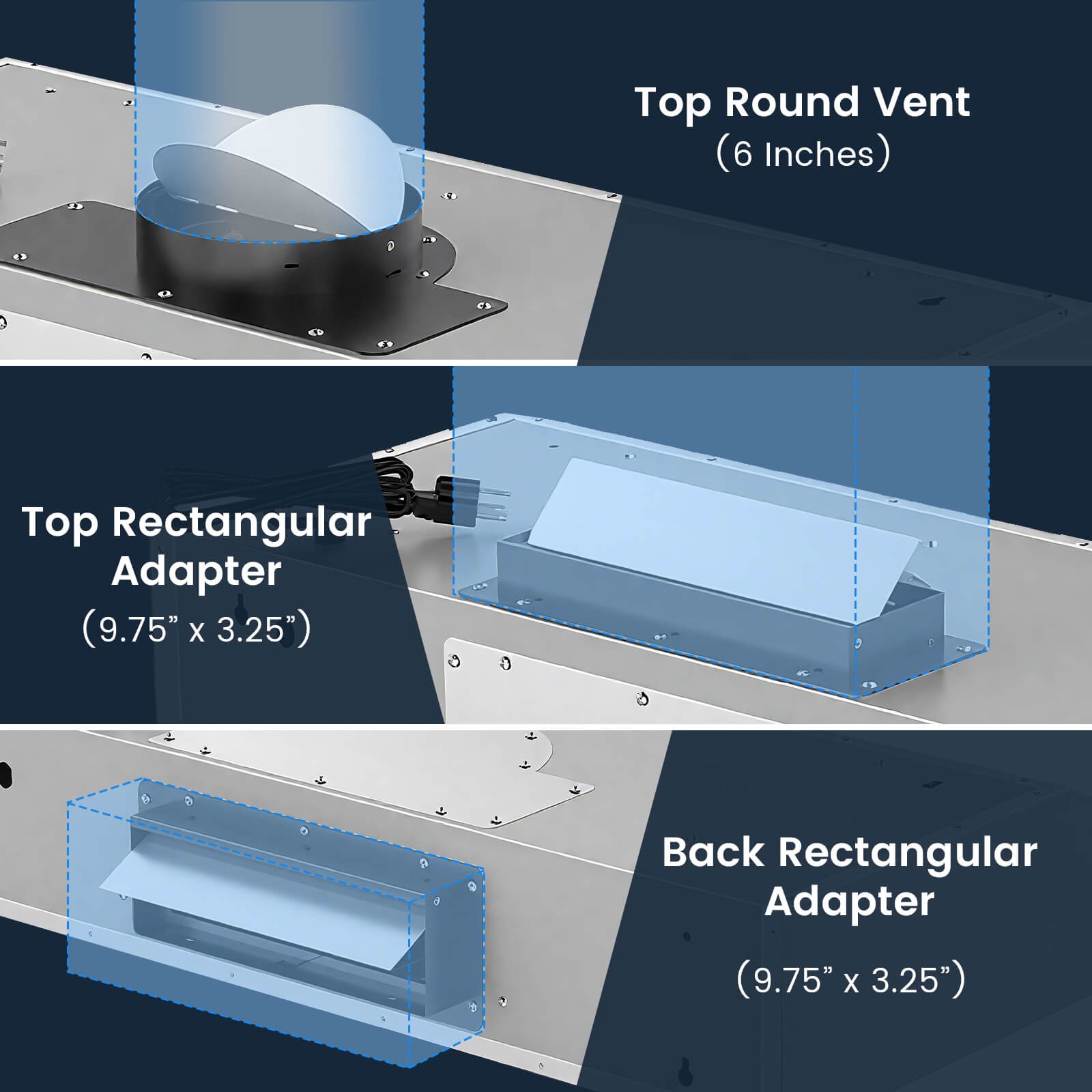 36 Inch Under Cabinet Range Hood w/Oil Collector, 4 Fan Speeds, Touch/Gesture