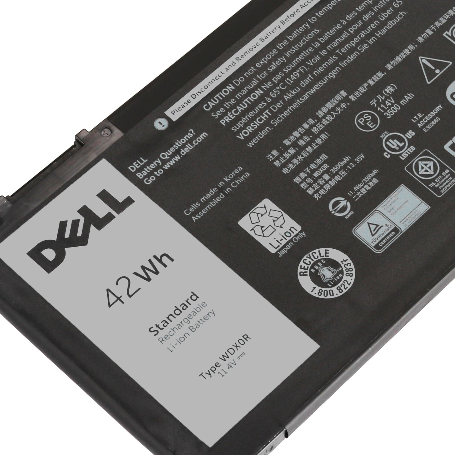 Genuine OEM WDX0R WDXOR Battery For Dell Inspiron 15 5567 5568 13 5368 7368 42Wh