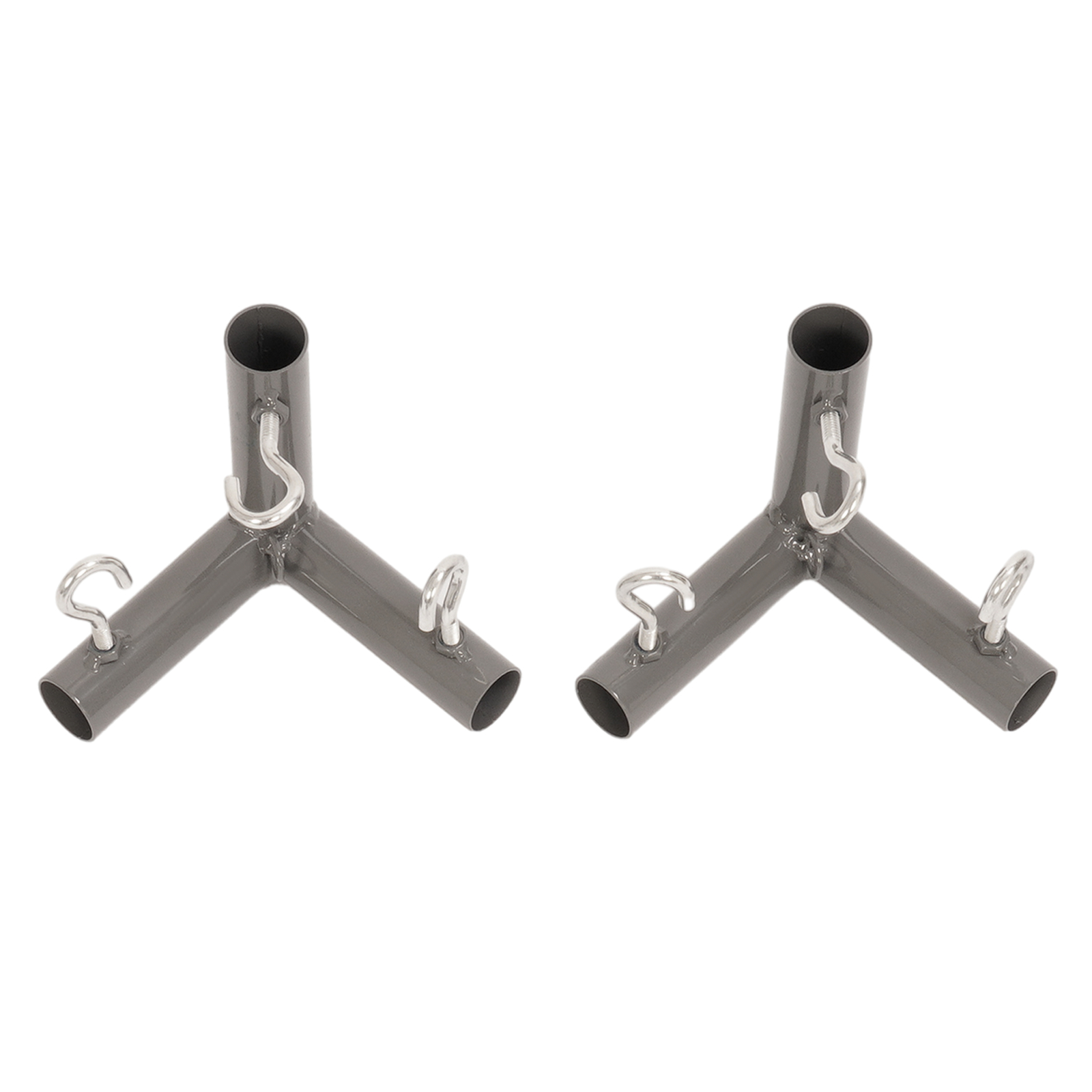 10 Pieces Gray Powder Coated 1" Golf Frame Corner Bracket Kit DIY with Eye-Bolts