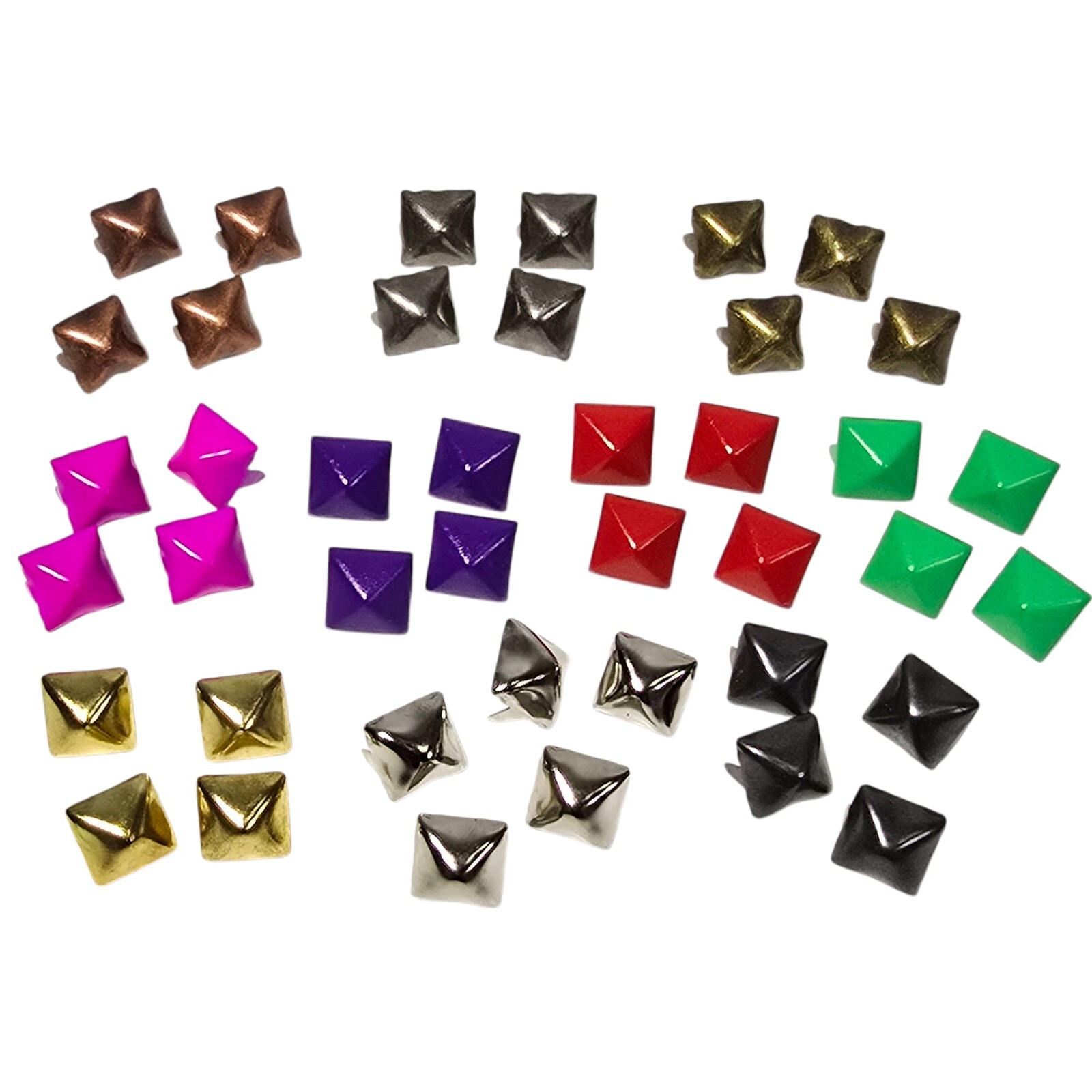 Pyramid Stud 1/2" Steel Spot Two Prongs Punk Bikers Shoes Leather Craft DIY 200