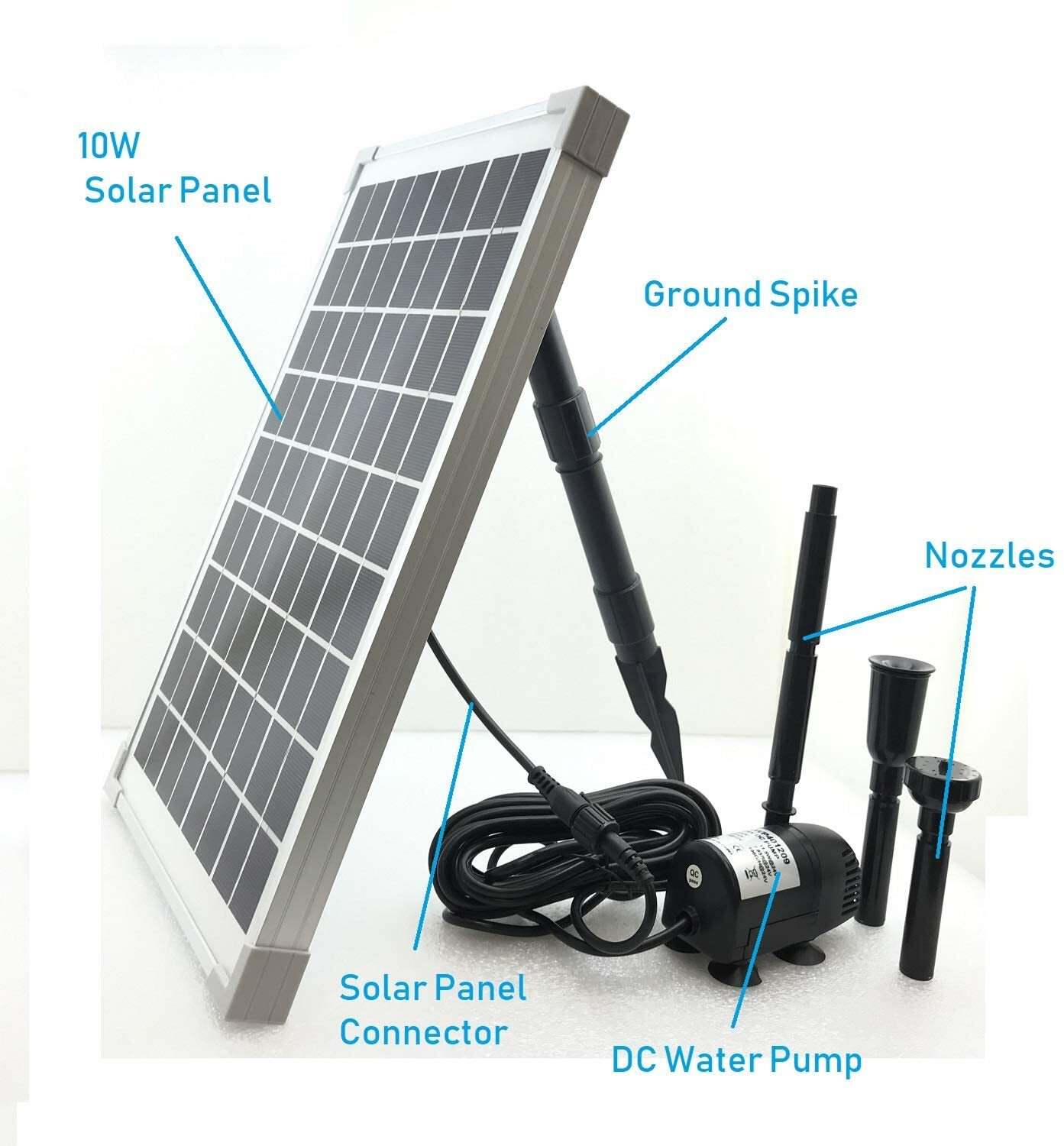AEO Solar Water Pump KIT: DC Brushless 196GpH Water Pump w/ 10W Solar Panel
