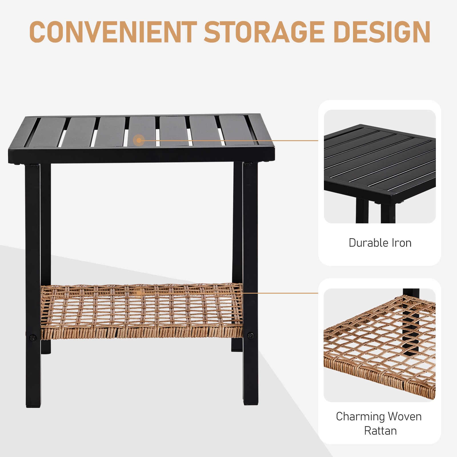 Set of 3 In/Outdoor Garden Swivel Rocker Patio Chairs and Table 360 Degrees