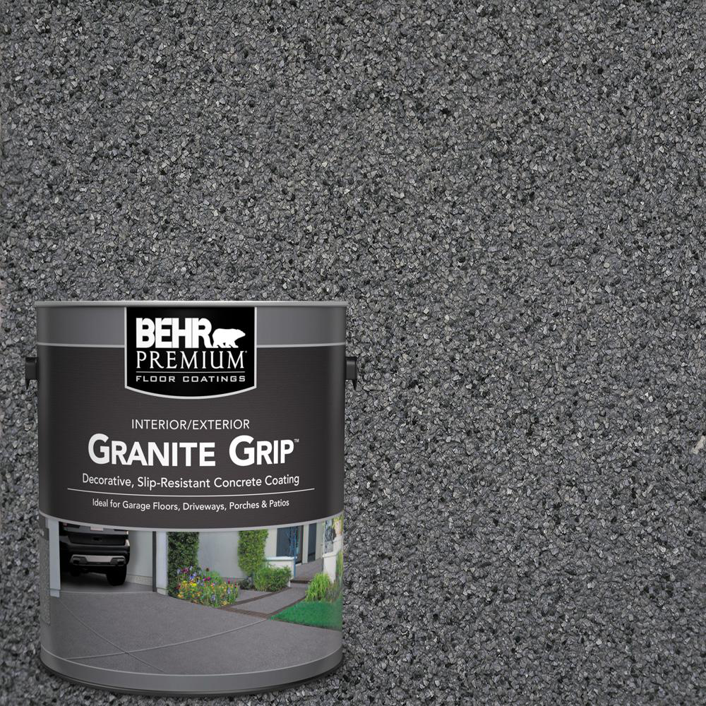 1 Gal Concrete Floor Paint Coating Gray Granite Non-Slip Garage Driveway Patio