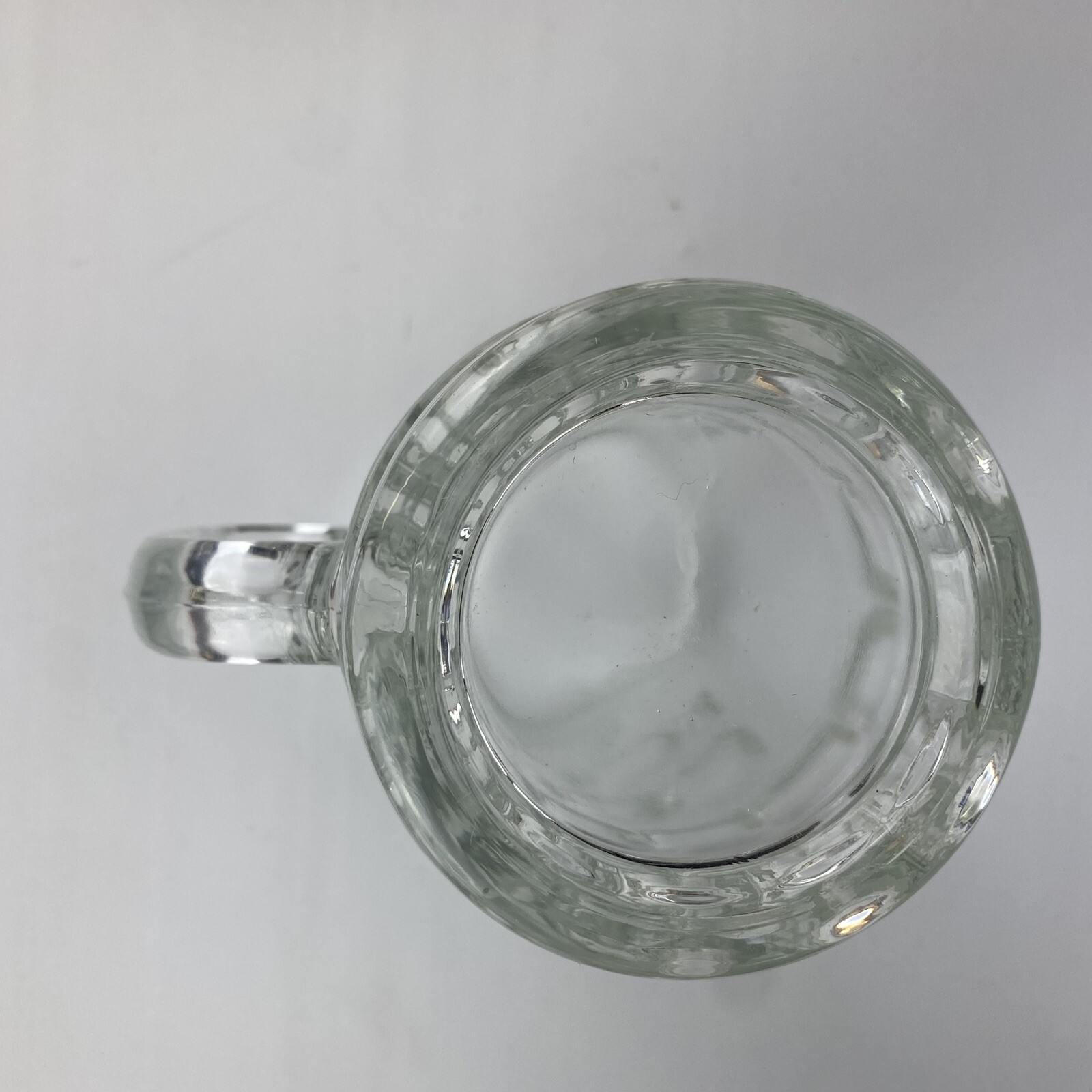 VTG Dimple Thumbprint Glass Mug Heavy Clear Pint Beer .5 L Stein Man Cave Bar