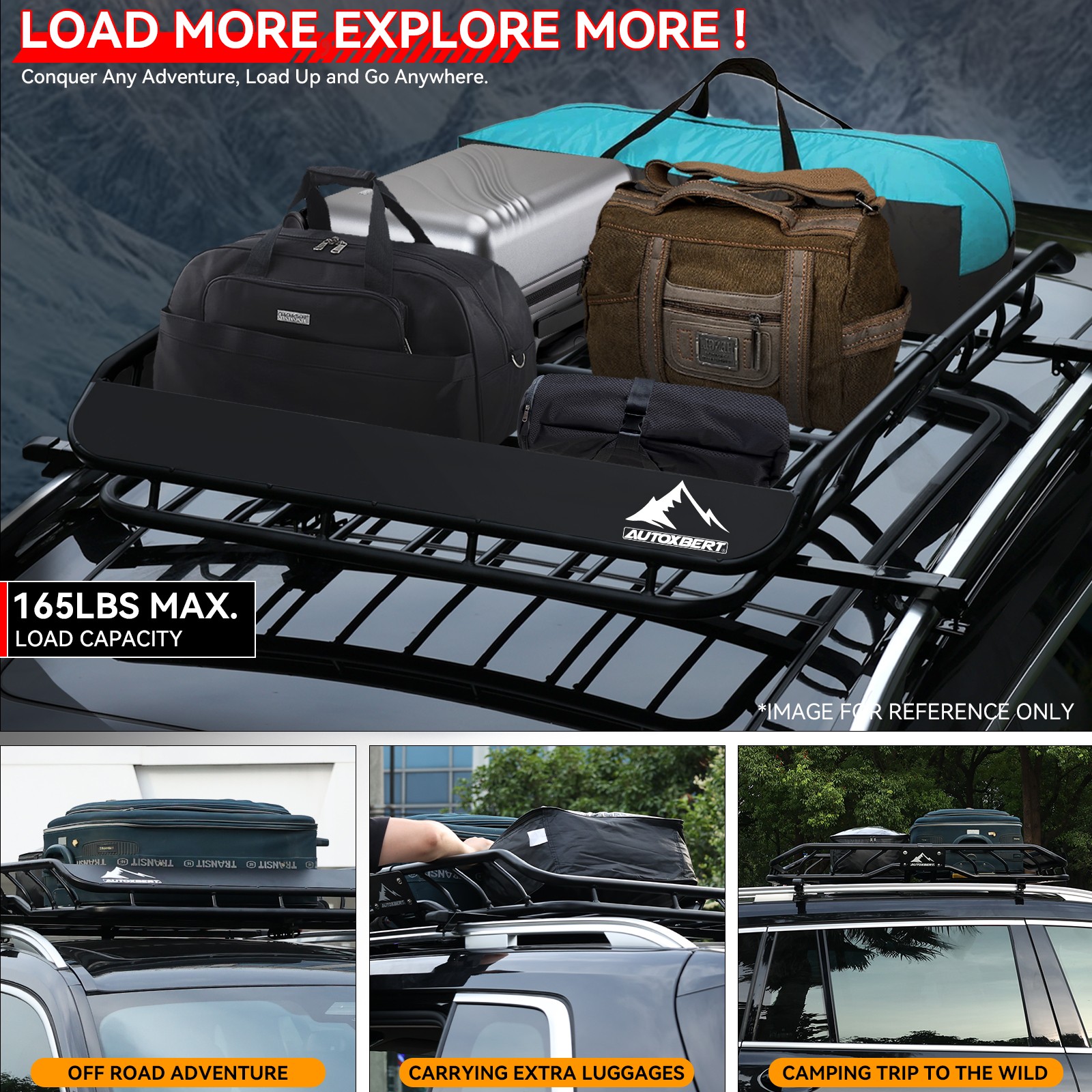 50" Roof Rack w/ Cross Bar Set Cargo Carrier Basket Car Rooftop Luggage Storage