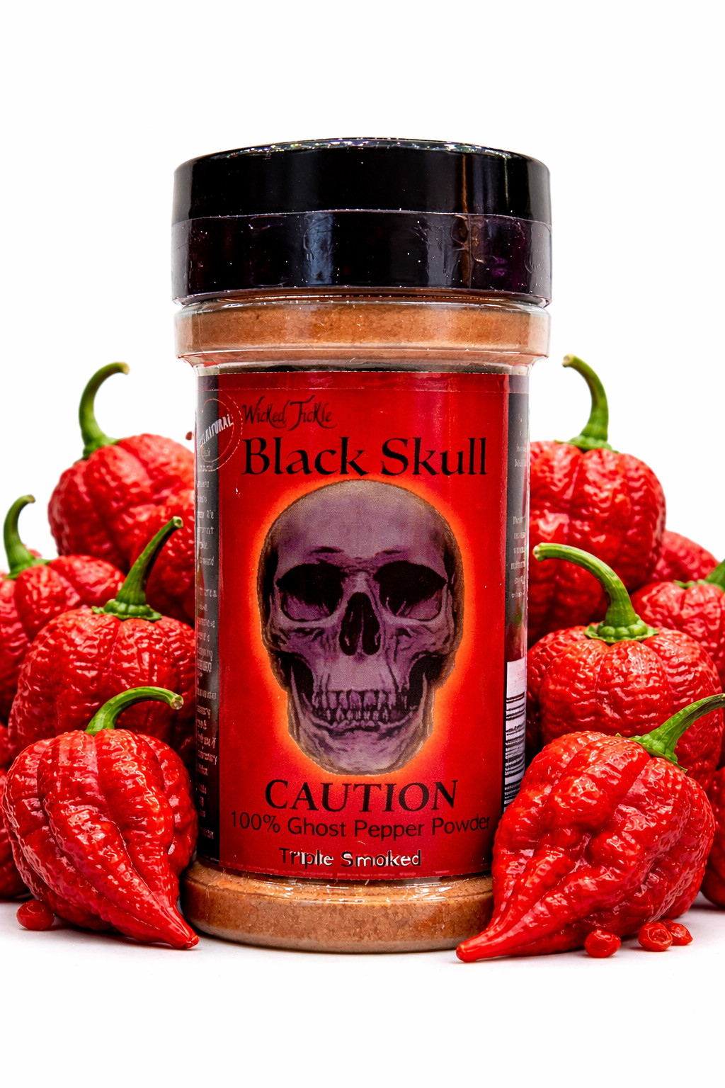 Wicked Tickle Black Skull Smoked Ghost Pepper Powder, 2 oz