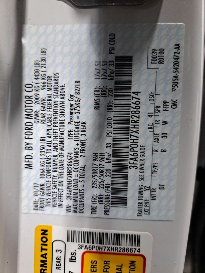 2017 Fusion Abs Anti-lock Brake Pump/Actuator Unit Sku#4388271