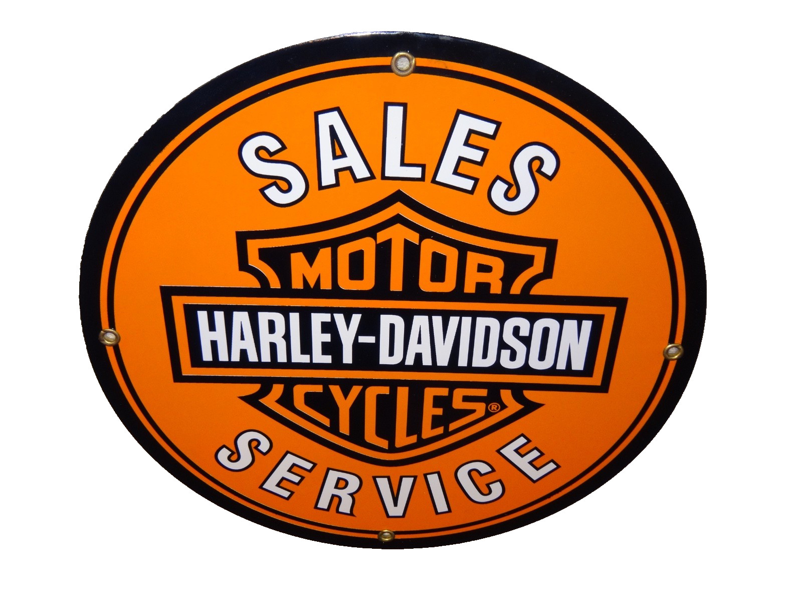 VINTAGE HARLEY DAVIDSON MOTORCYCLE SALES SERVICE DEALER PORCELAIN GASOLINE SIGN!
