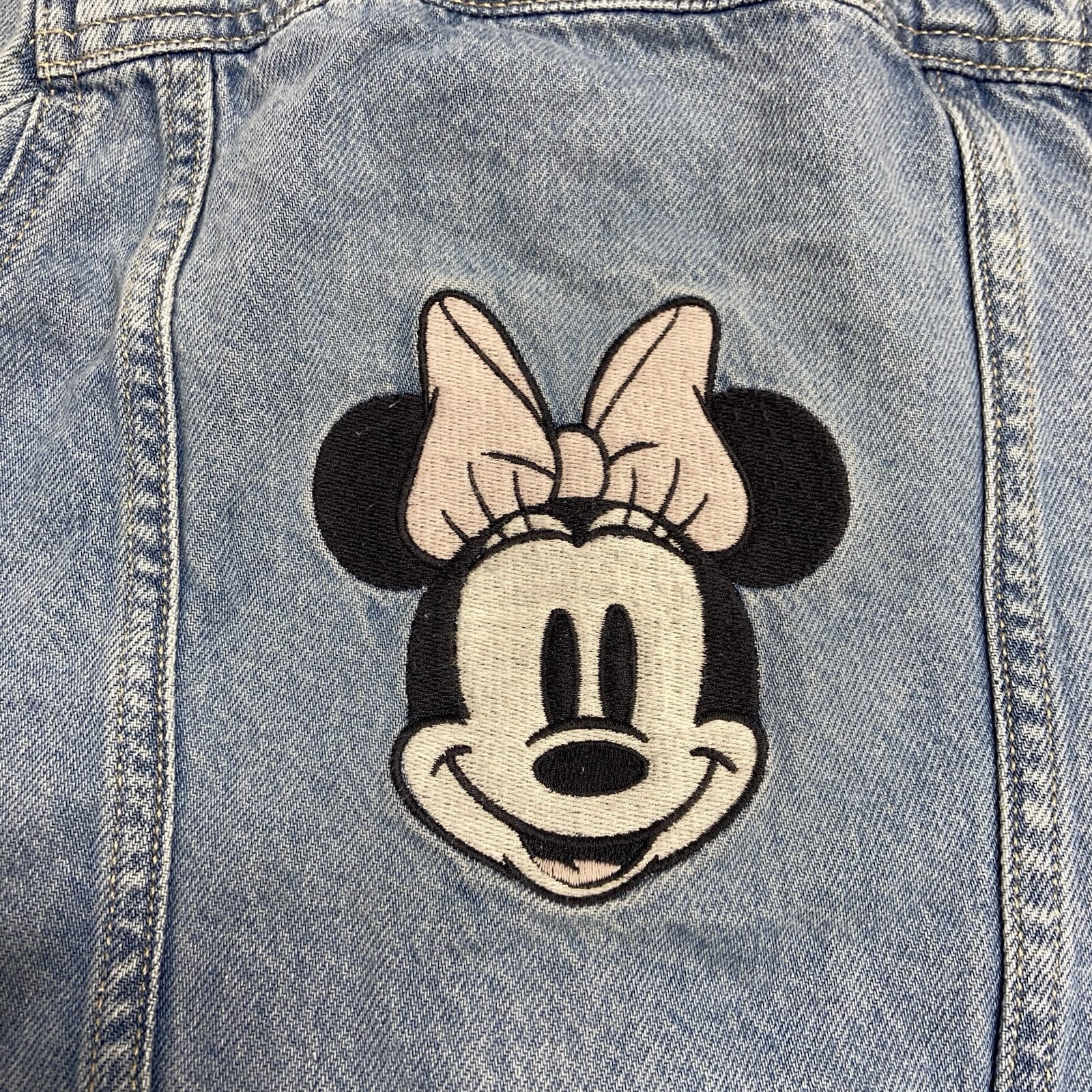 Gap Disney Minnie Mouse Embroidery Denim Jacket Size 5 100% cottom