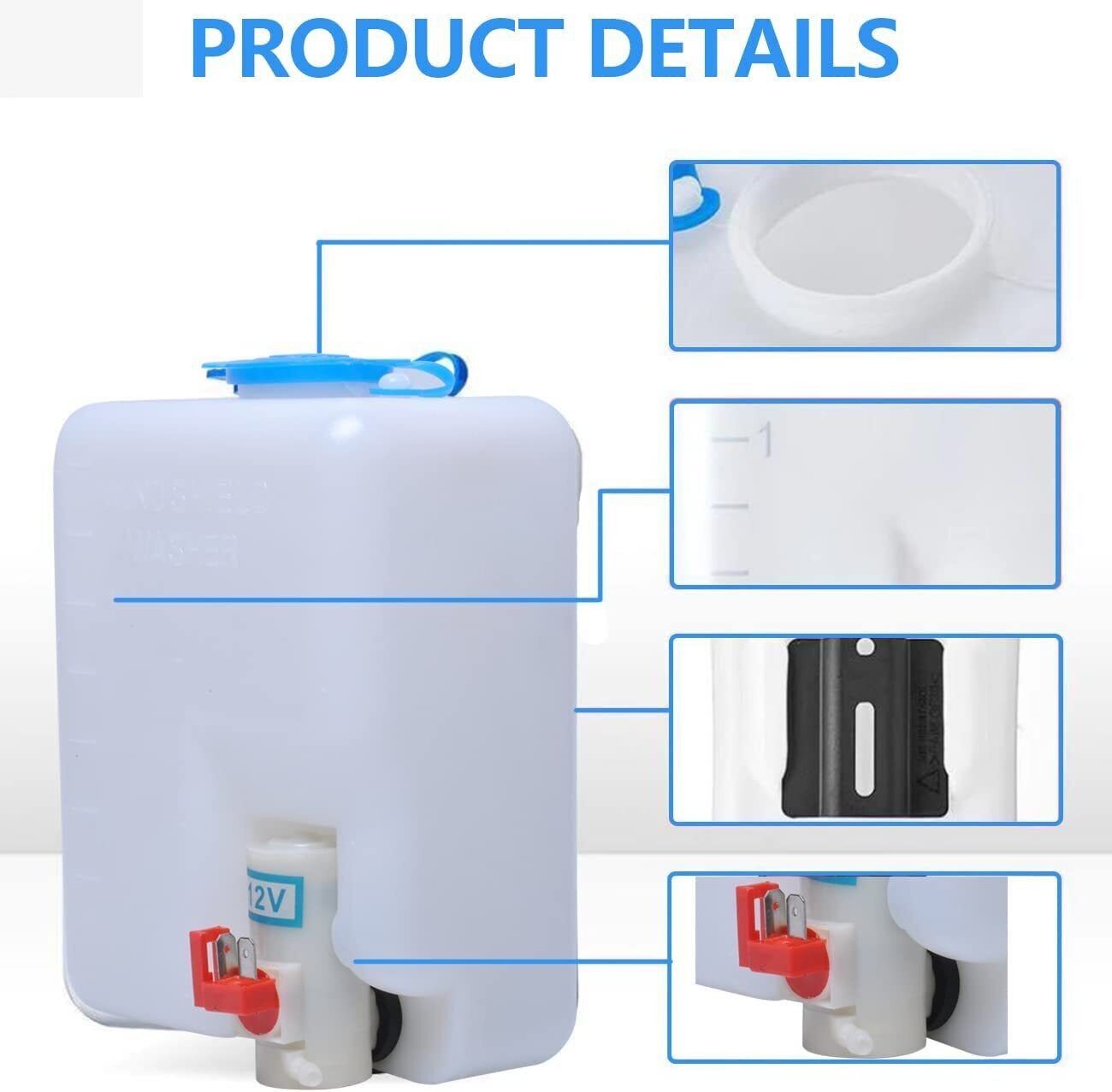 Universal Windshield Washer Pump Reservoir Kit Fluid Reservoir Tank Bottle C0D5