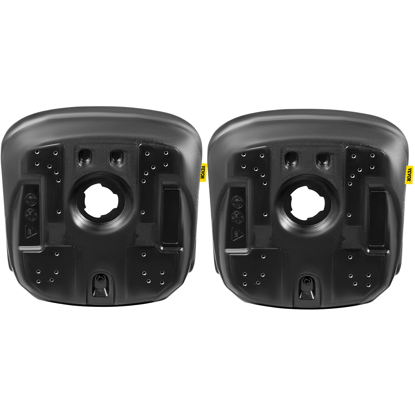 VEVOR Tractor Seat High Back Mower Seat Black Vinyl Forklift Drain Hole Pair