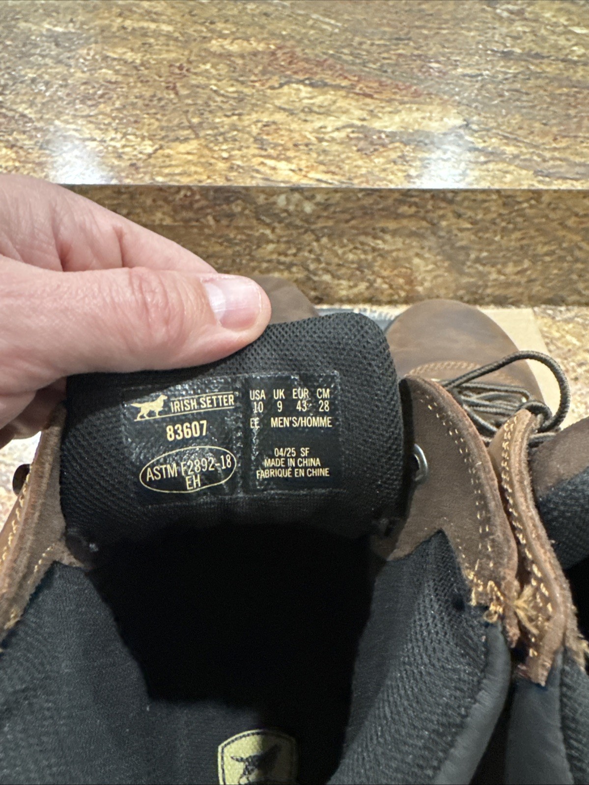 Irish Setter Ely 83607 Electrical Hazard Work Boots Brown 10 Wide