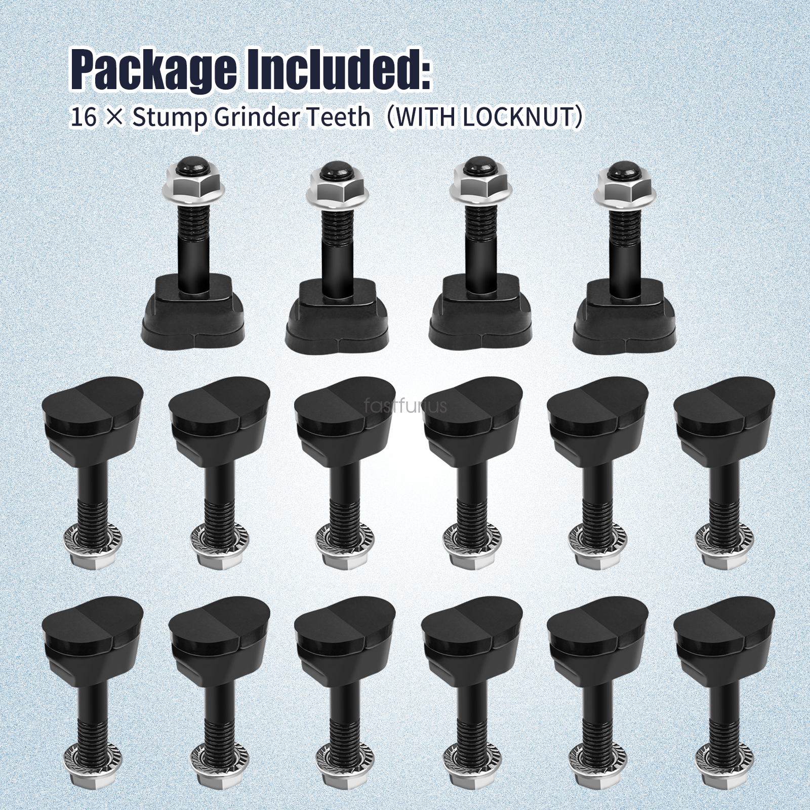 16 Pack of Alternative For Verm Stump Grinder Teeth Fits Vermeer Yellow Jacket