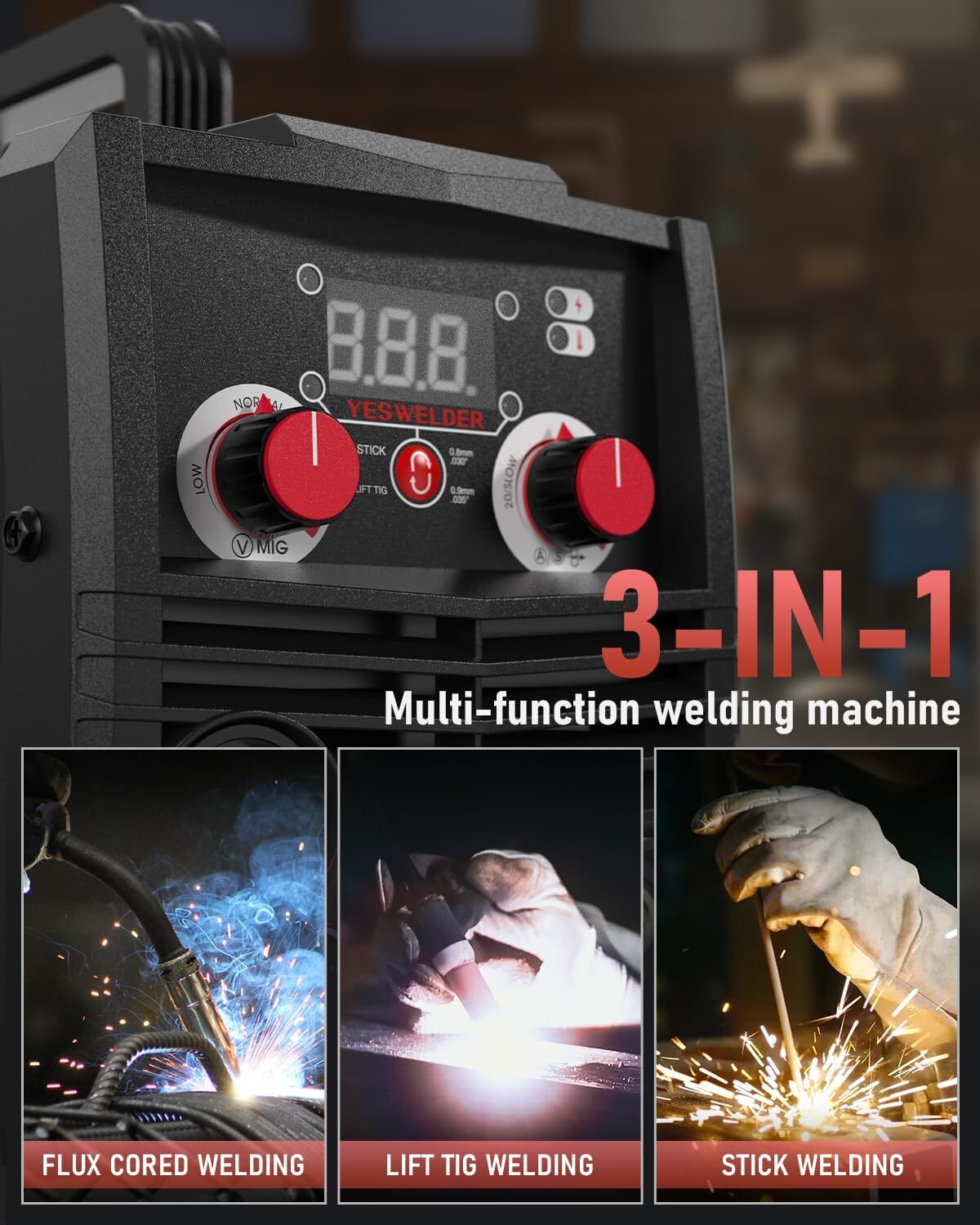 135Amp MIG Welder,110V Flux MIG/ Stick Welding Machine