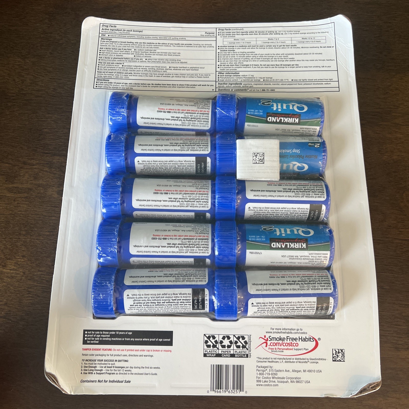 Kirkland Quit 2mg Lozenge Nicotine Polacrilex 270 Pieces MINT Exp 5/27 Worn Box