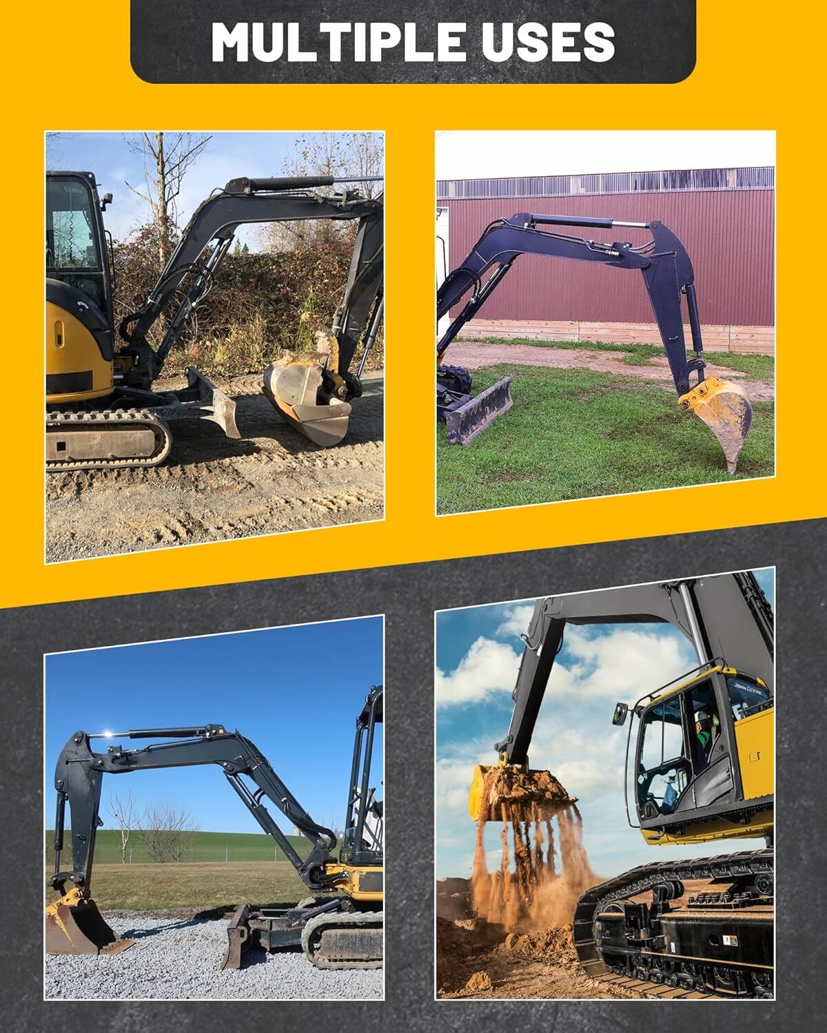 For JOHN DEERE 27 35 D C G ZTS 110 TLB QUICK CHANGE BUCKET ATTACHMENT EARS