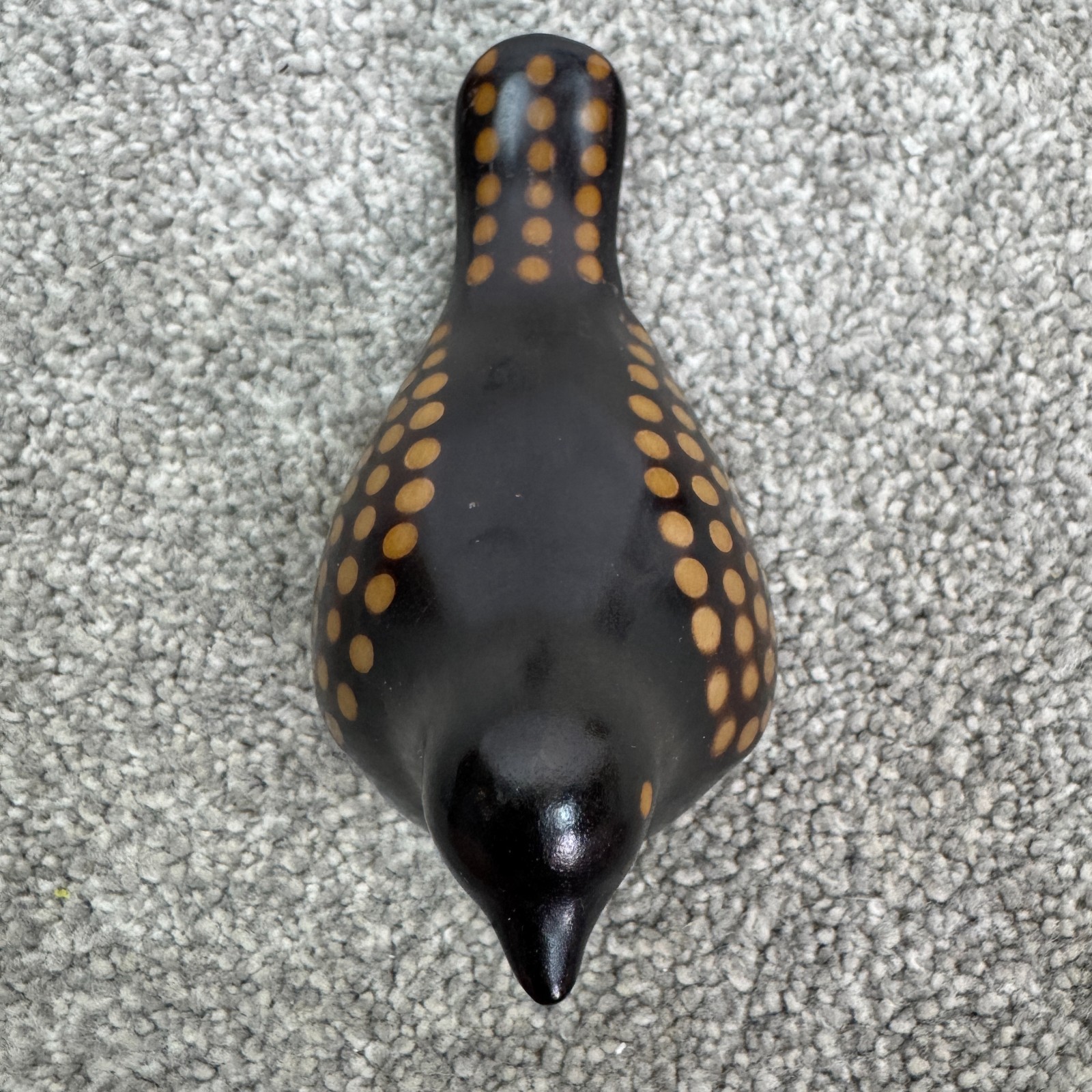 Set Of 2 Vtg Peruvian Handcrafted Chulucanas Birds Dots & Swirl Art Pottery MCM