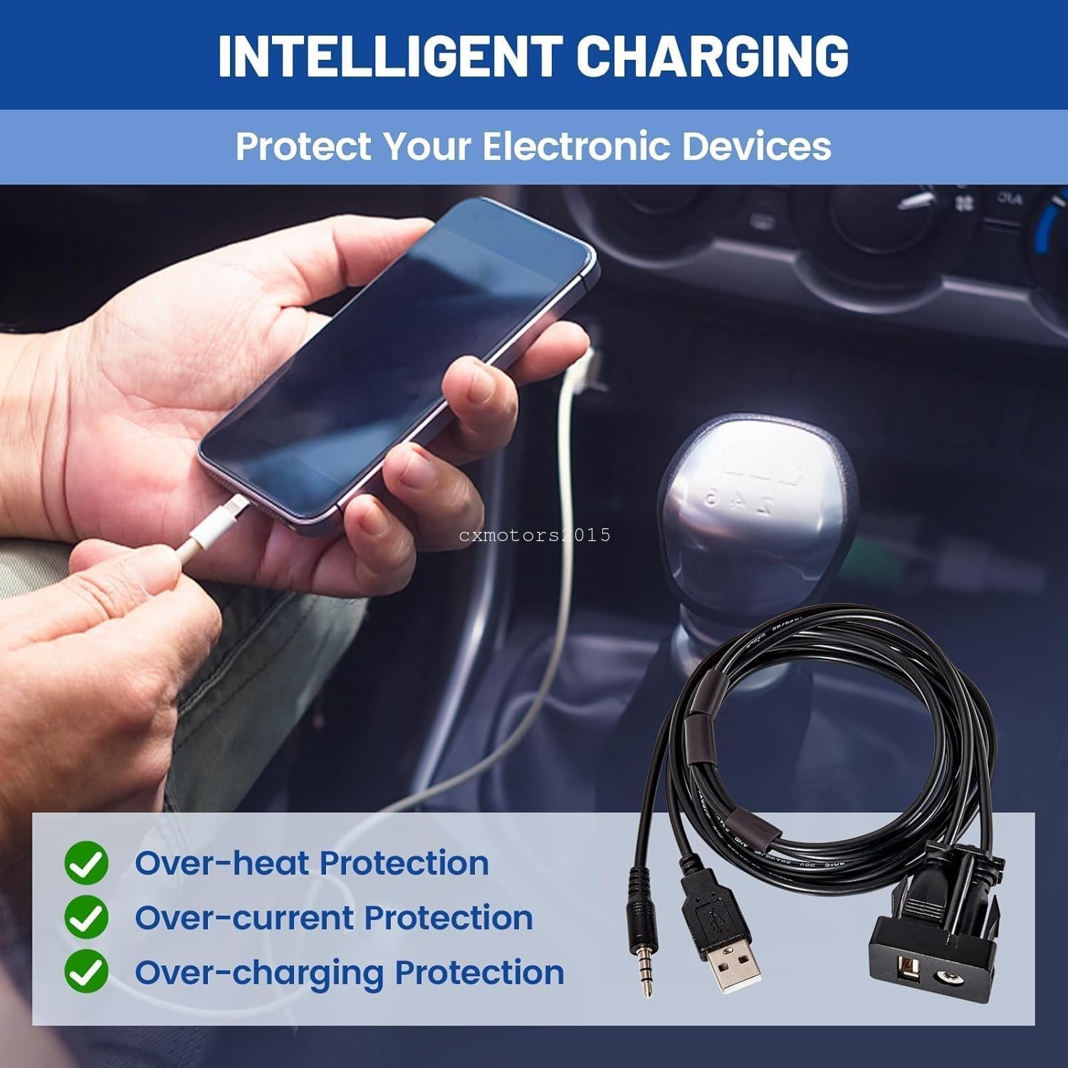 Dash USB AUX Panel For Toyota Tundra RAV4 2009-2019 3.5mm Input Charging Port