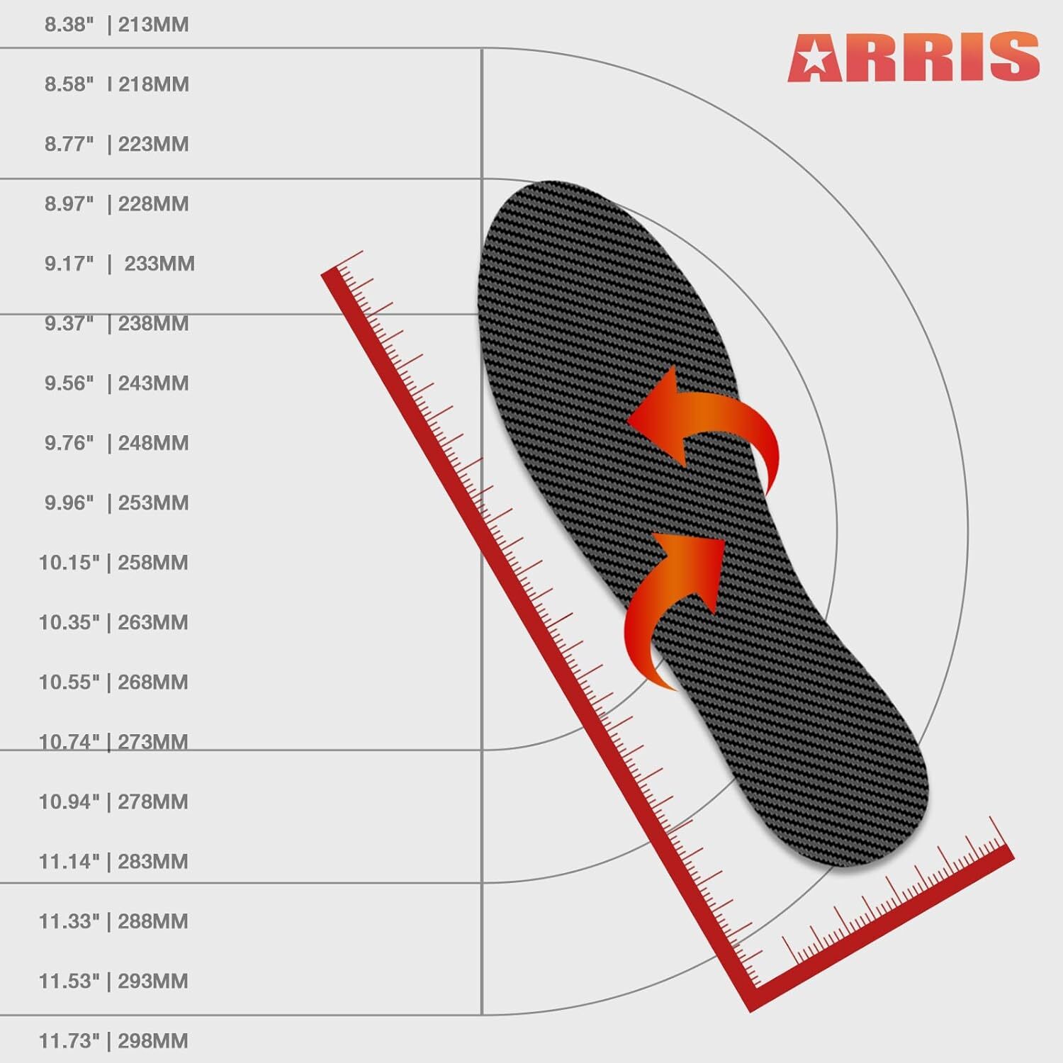 ARRIS Carbon Fiber Insole, Carbon Fiber Foot Plate for Turf Toe, Foot Fractures