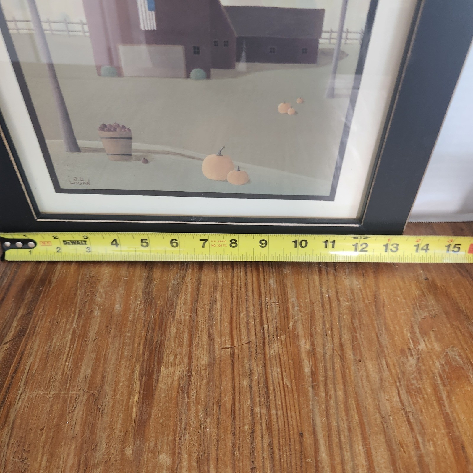 JD Logan Contemporary American Folk Art Framed Print Black Frame Barn Flag Farm