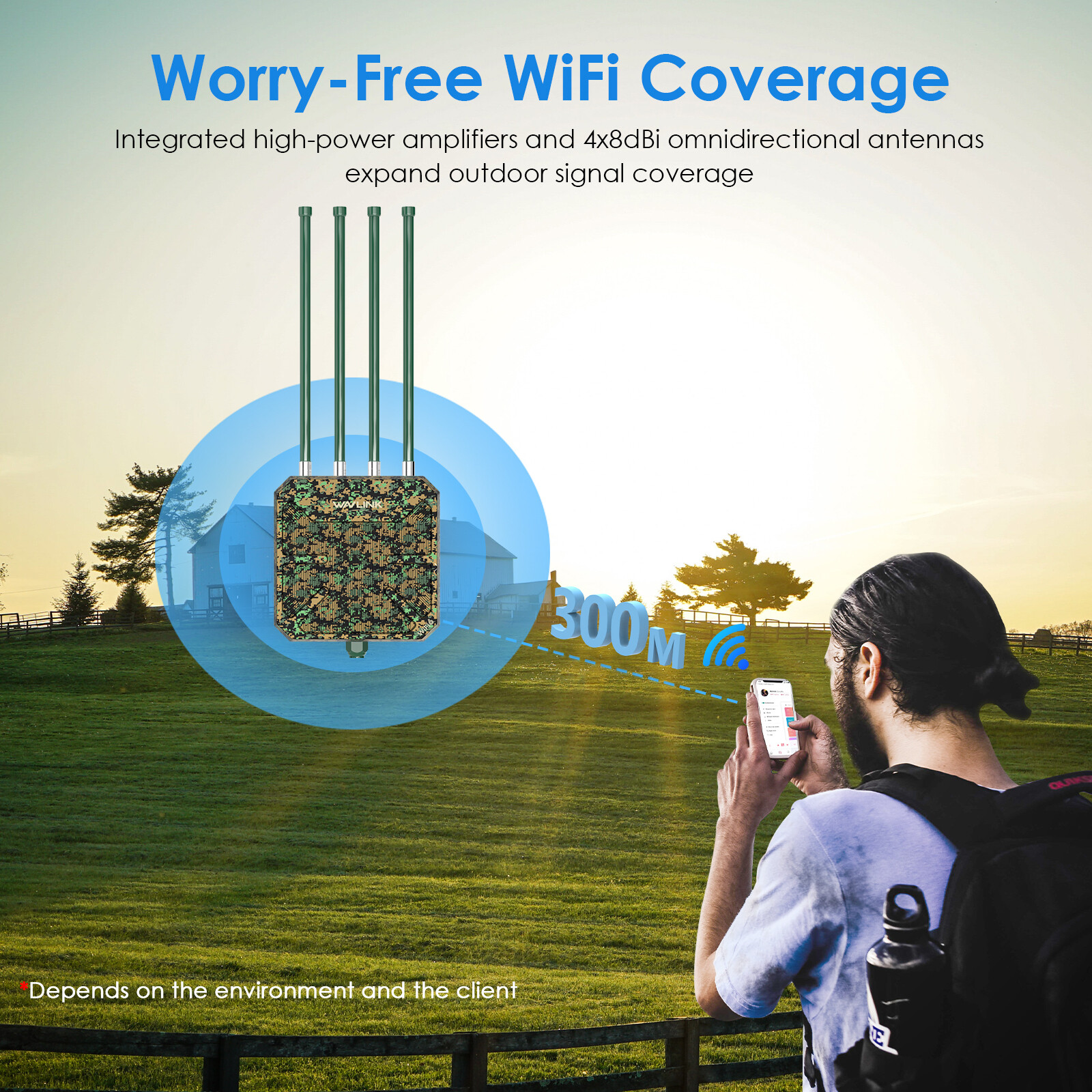 WAVLINK WiFi 6 Extender Outdoor Router AX3000 5G Dual Band Long Range up to 300m